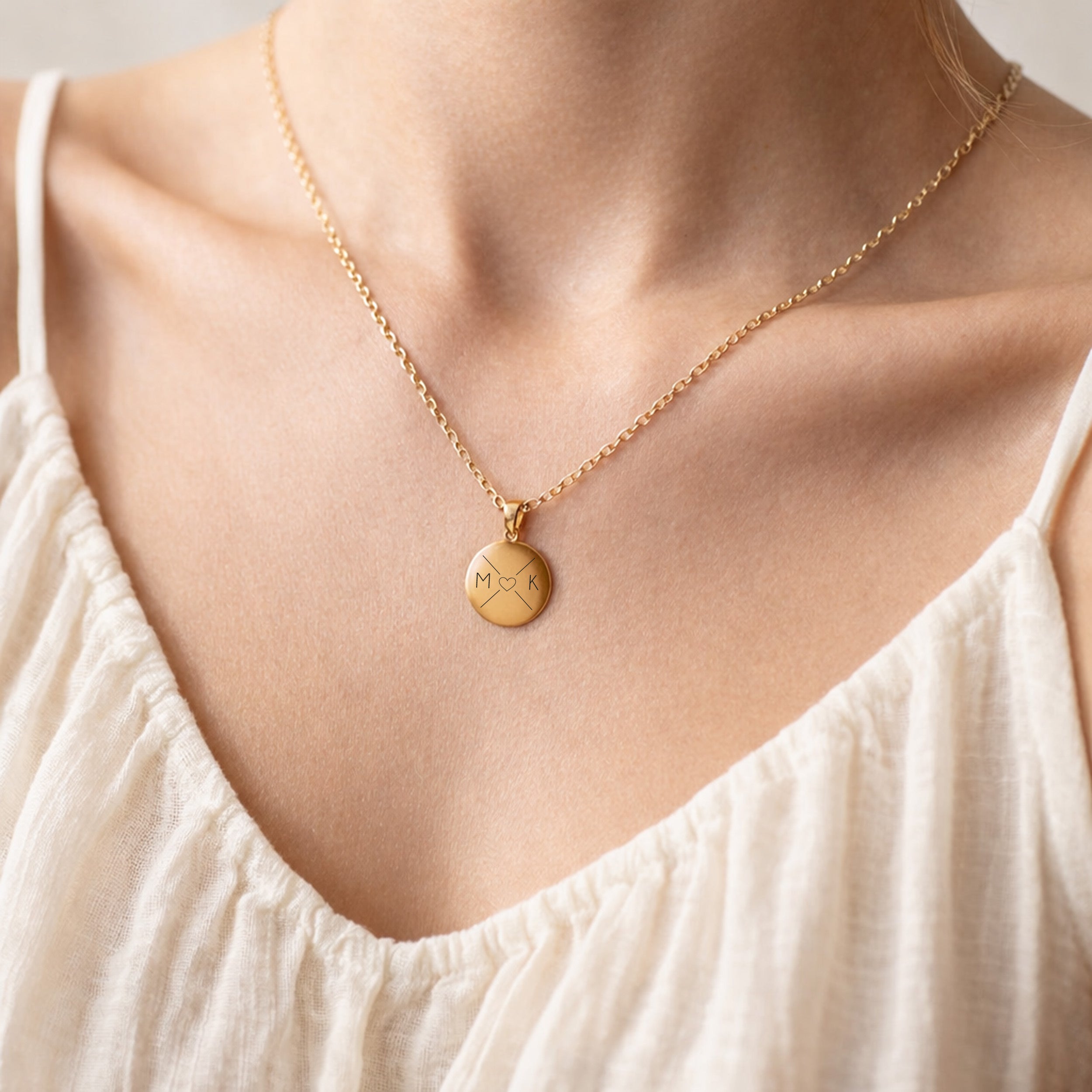 Personalisierte Kette mit Gravur | Kreuz Initialen