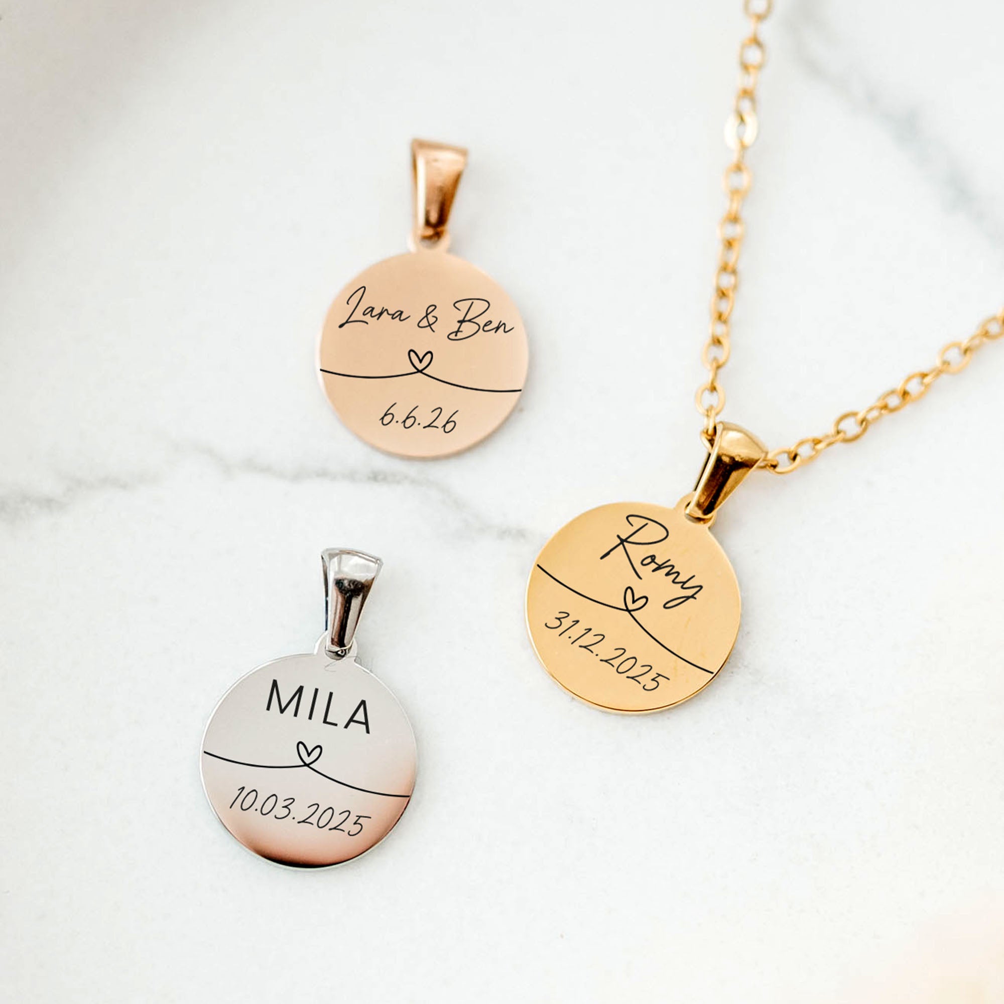 Personalisierte Kette mit Gravur | Herzchenleine