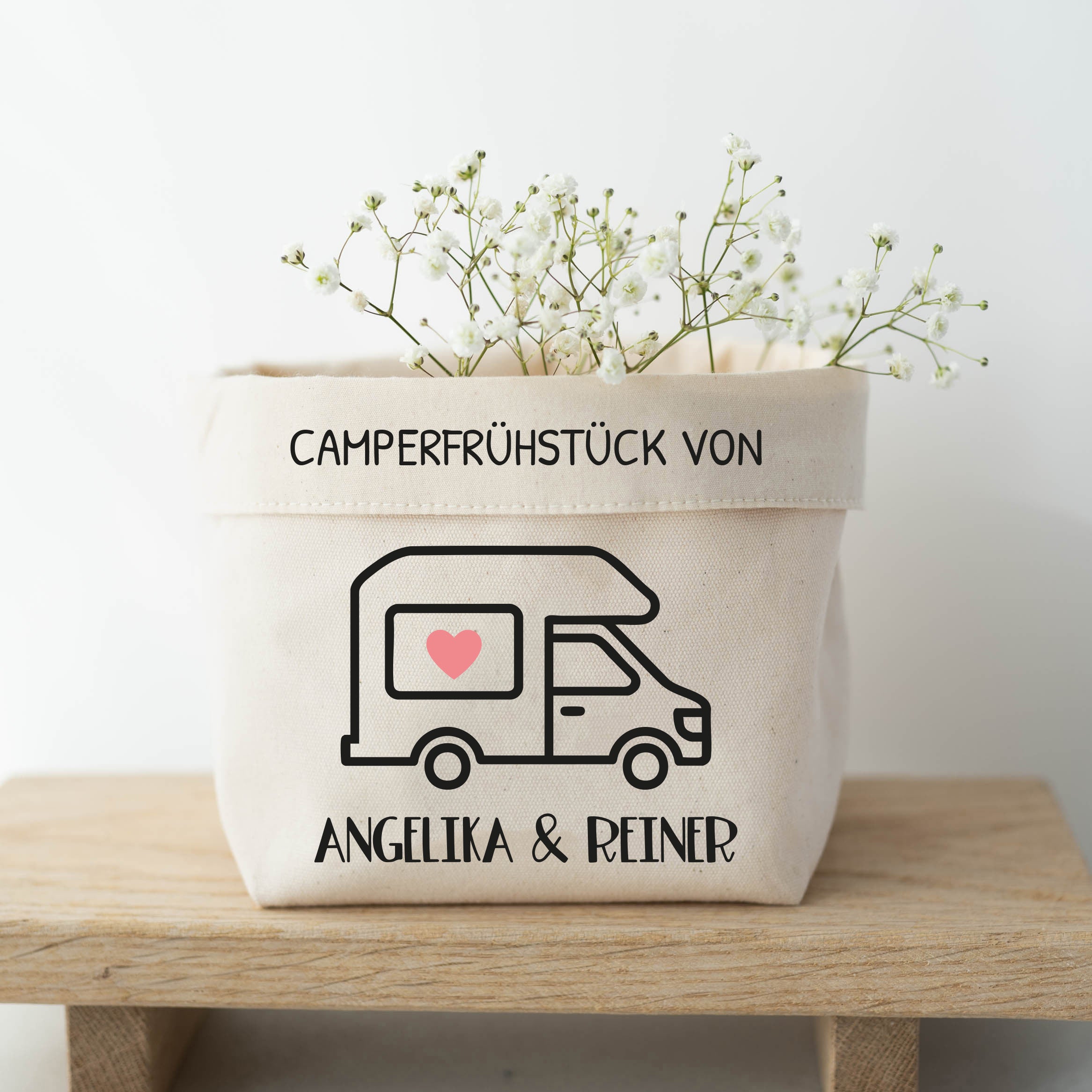 Personalisierter Brotkorb Stoff | Camperfrühstück Wohnwagen