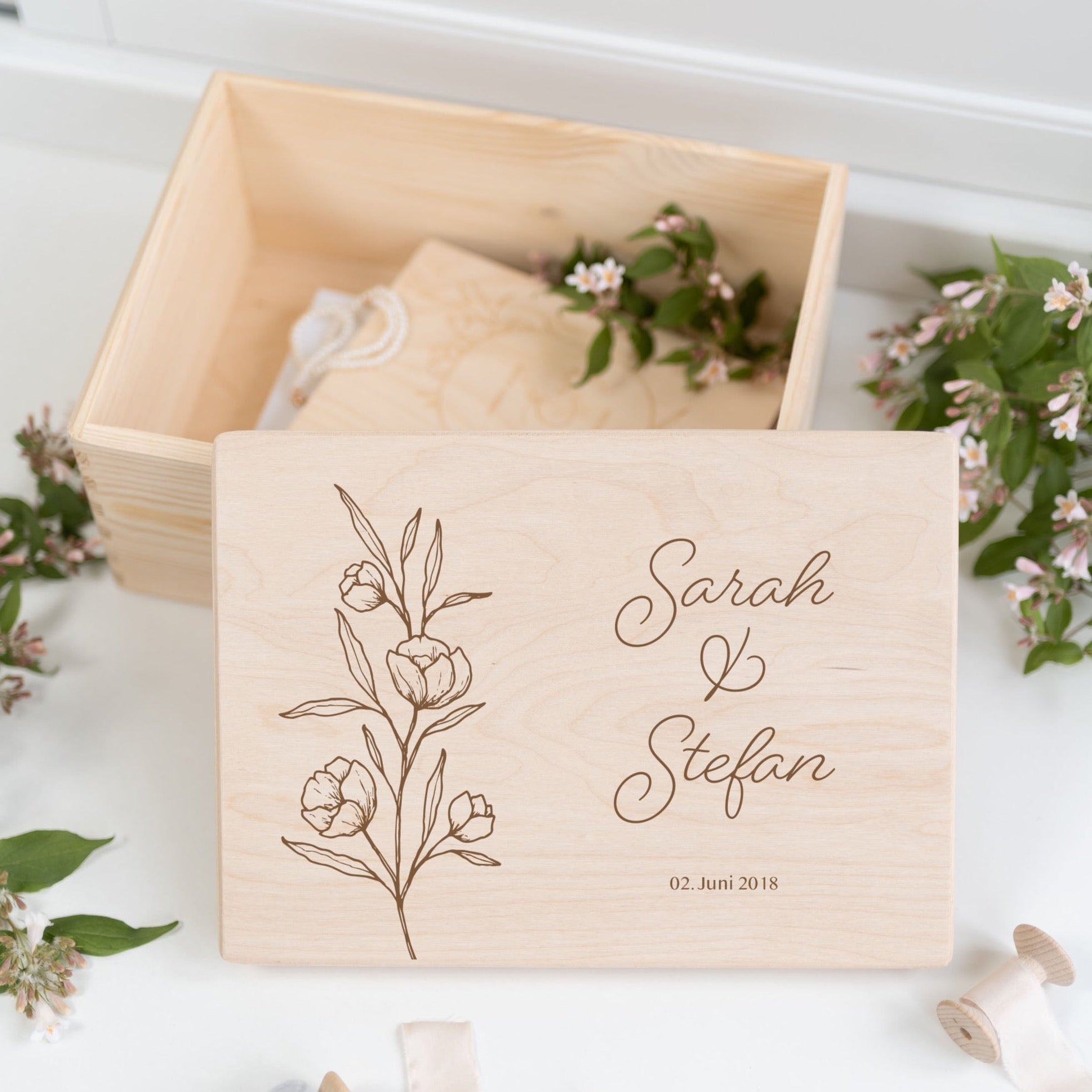 Erinnerungskiste | Hochzeit Blüten Vornamen