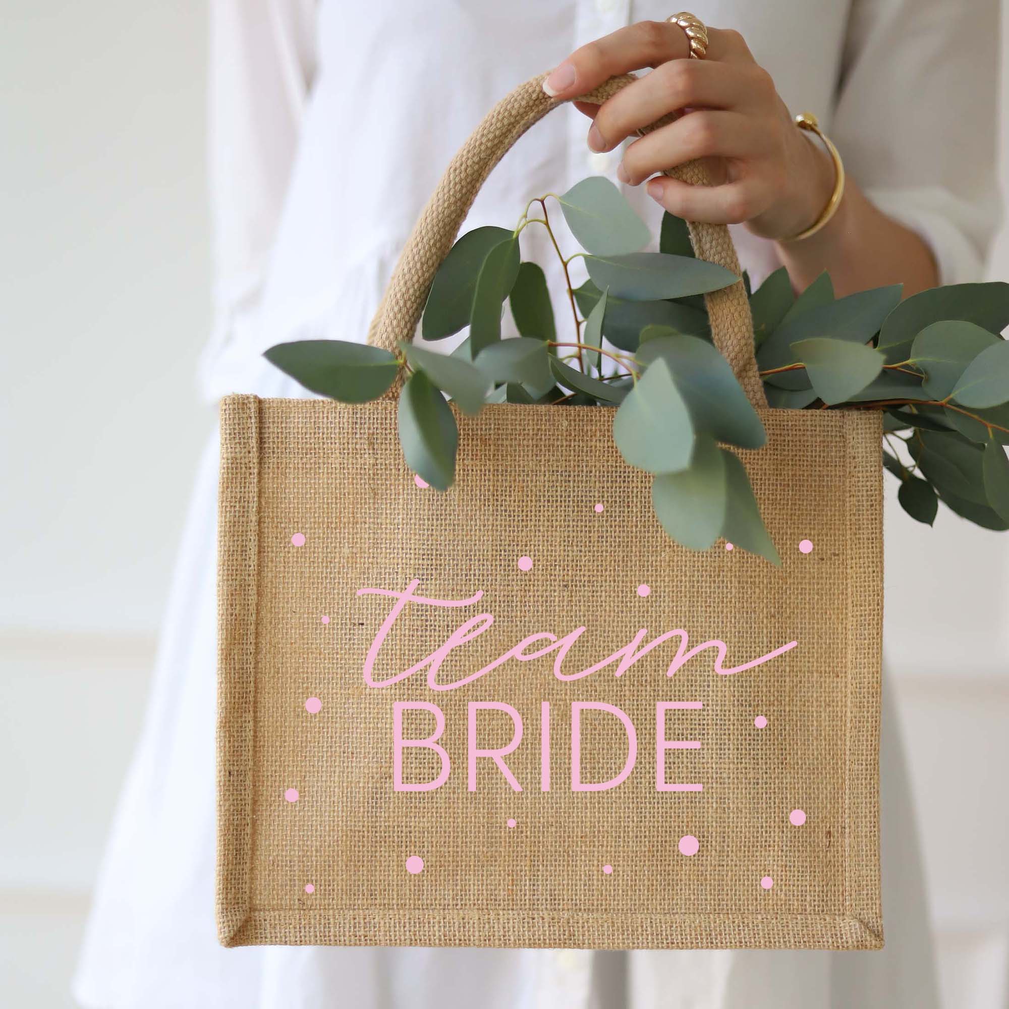 Geschenktasche Natur | JGA rosa