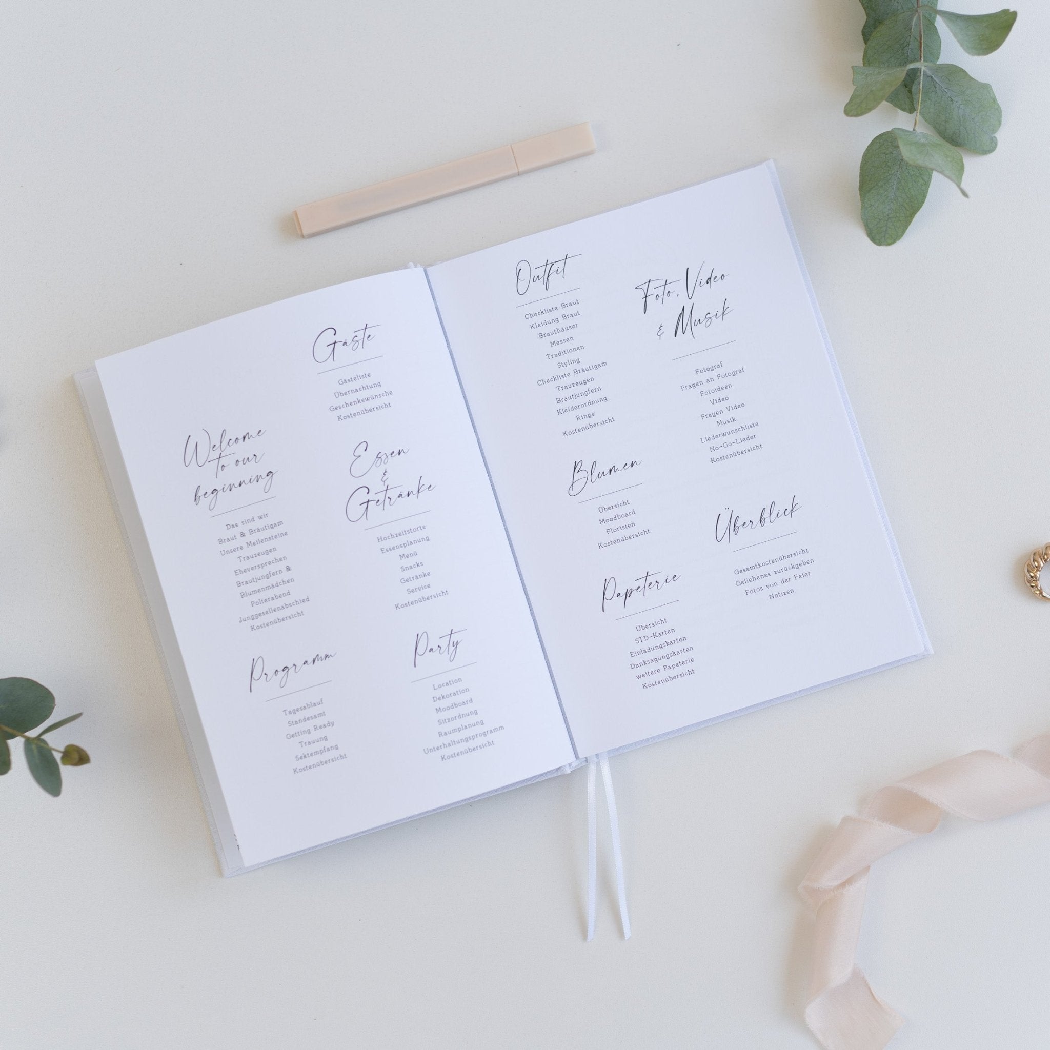 Hochzeitsplaner A5 | White Linen