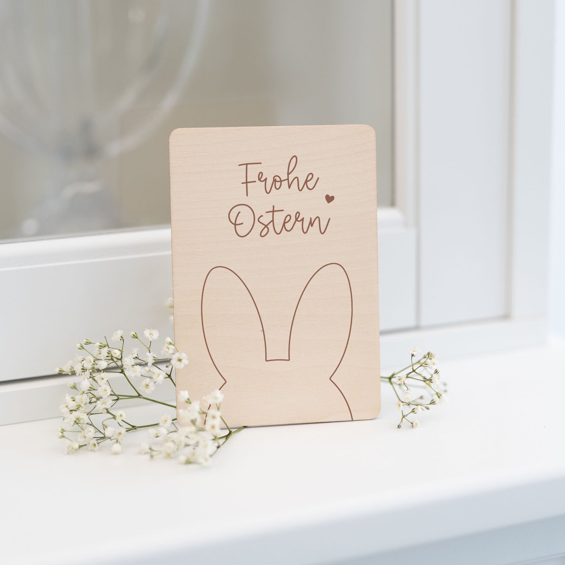 Holzkarte | Frohe Ostern Hasenohren