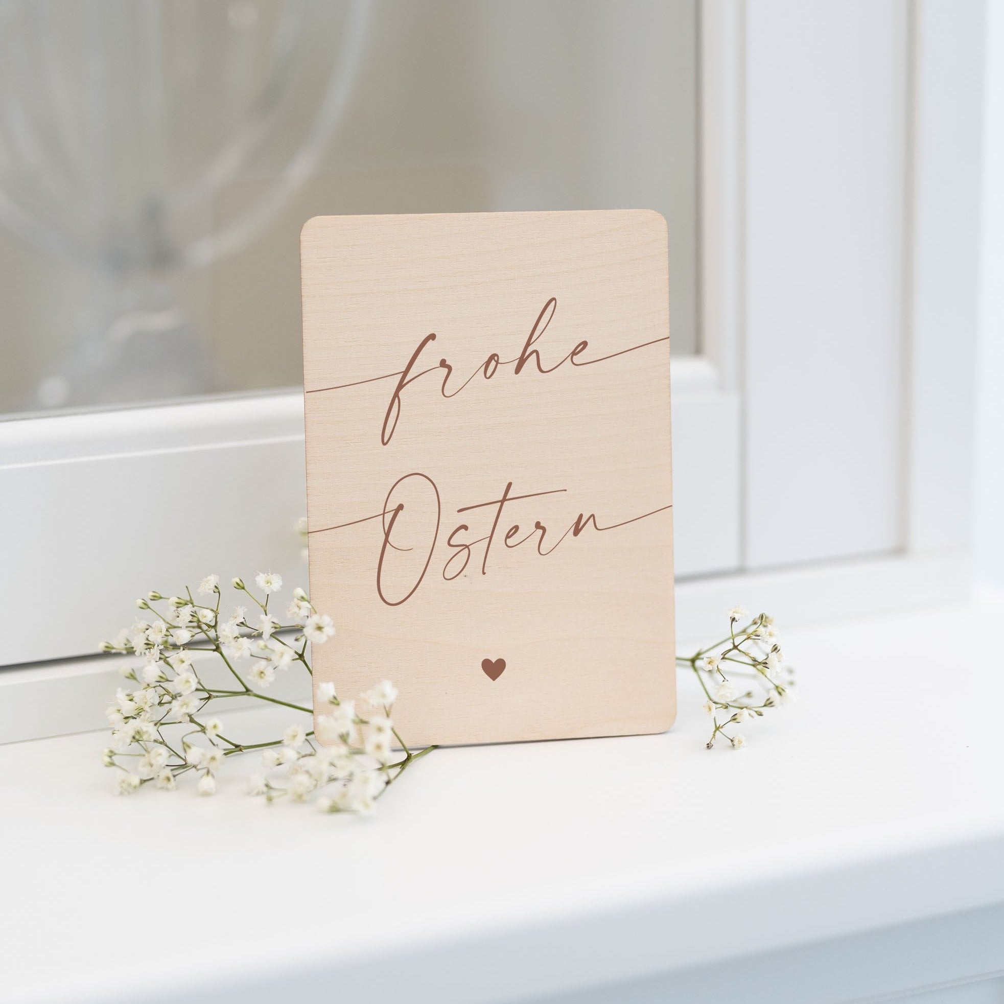 Holzkarte | Frohe Ostern Wäscheleine
