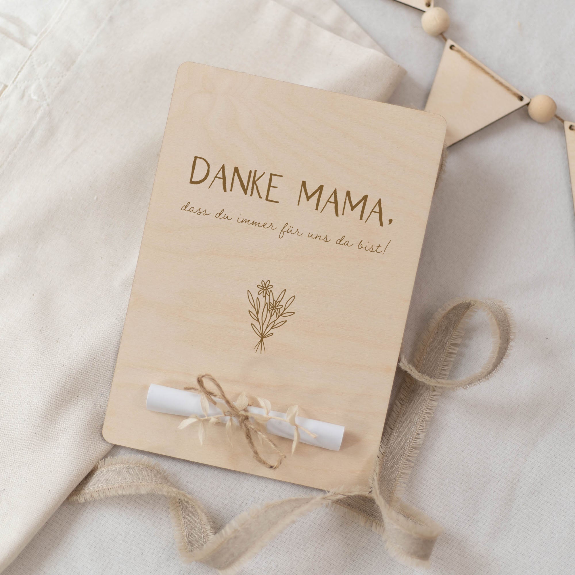 Holzkarte XL Gutscheinkarte | Danke Mama