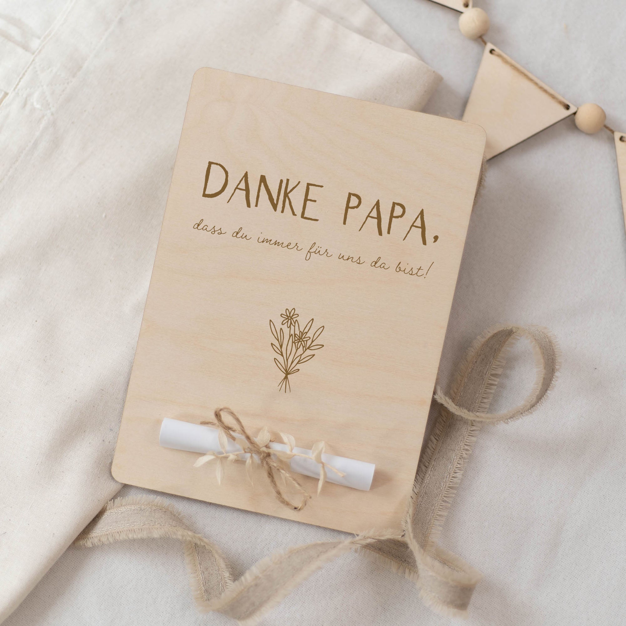 Holzkarte XL Gutscheinkarte | Danke Papa