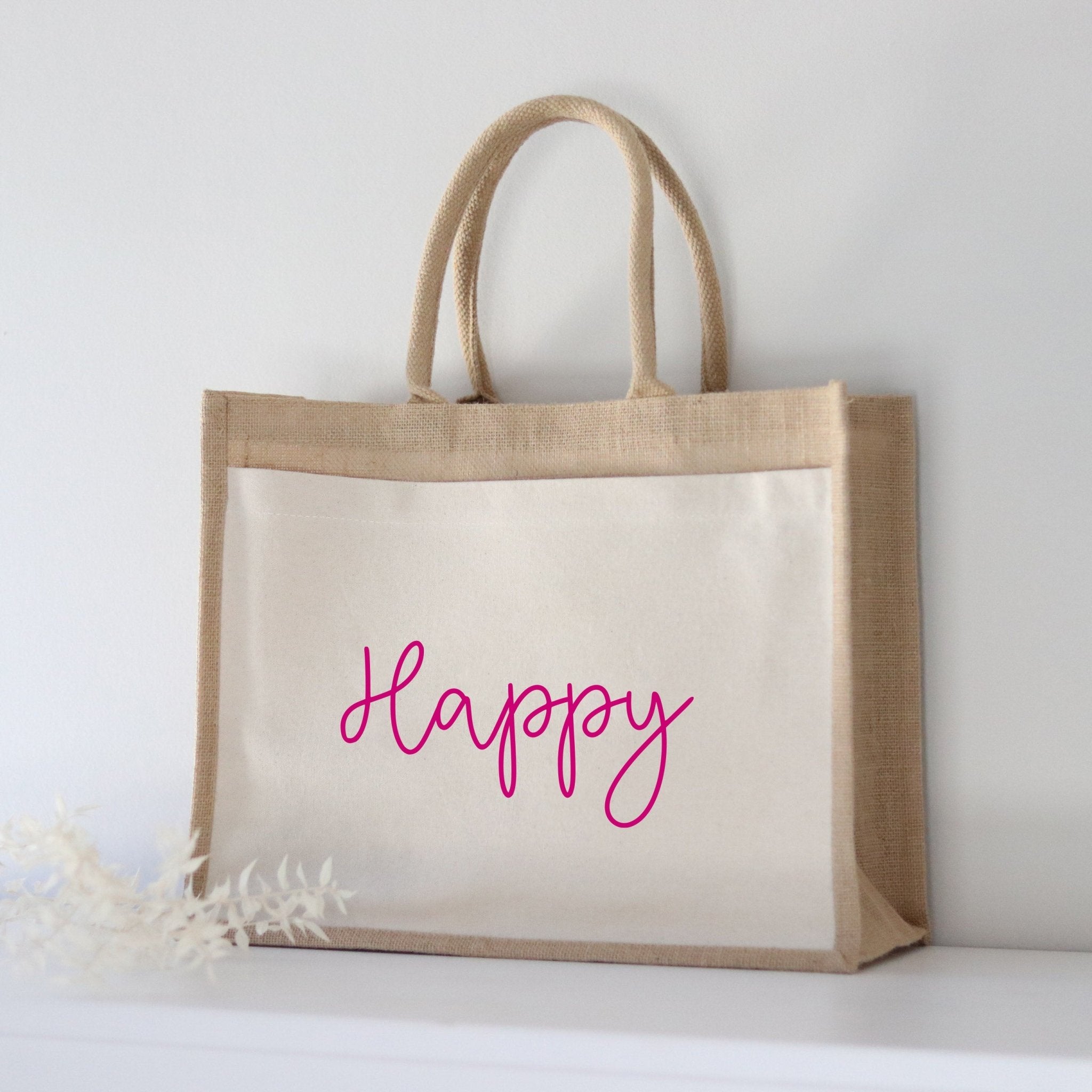 Jutetasche | Happy