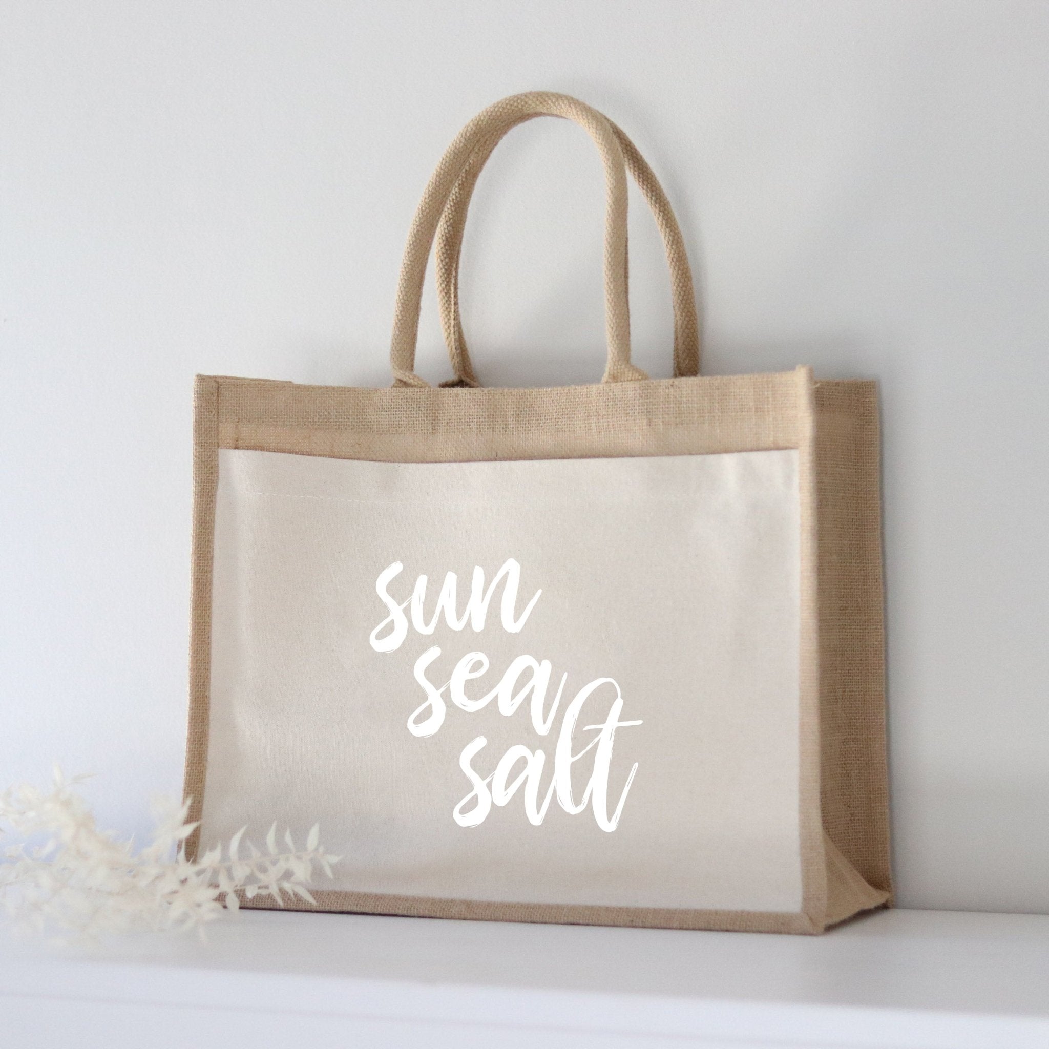 Jutetasche | Sun Sea Salt Lettering