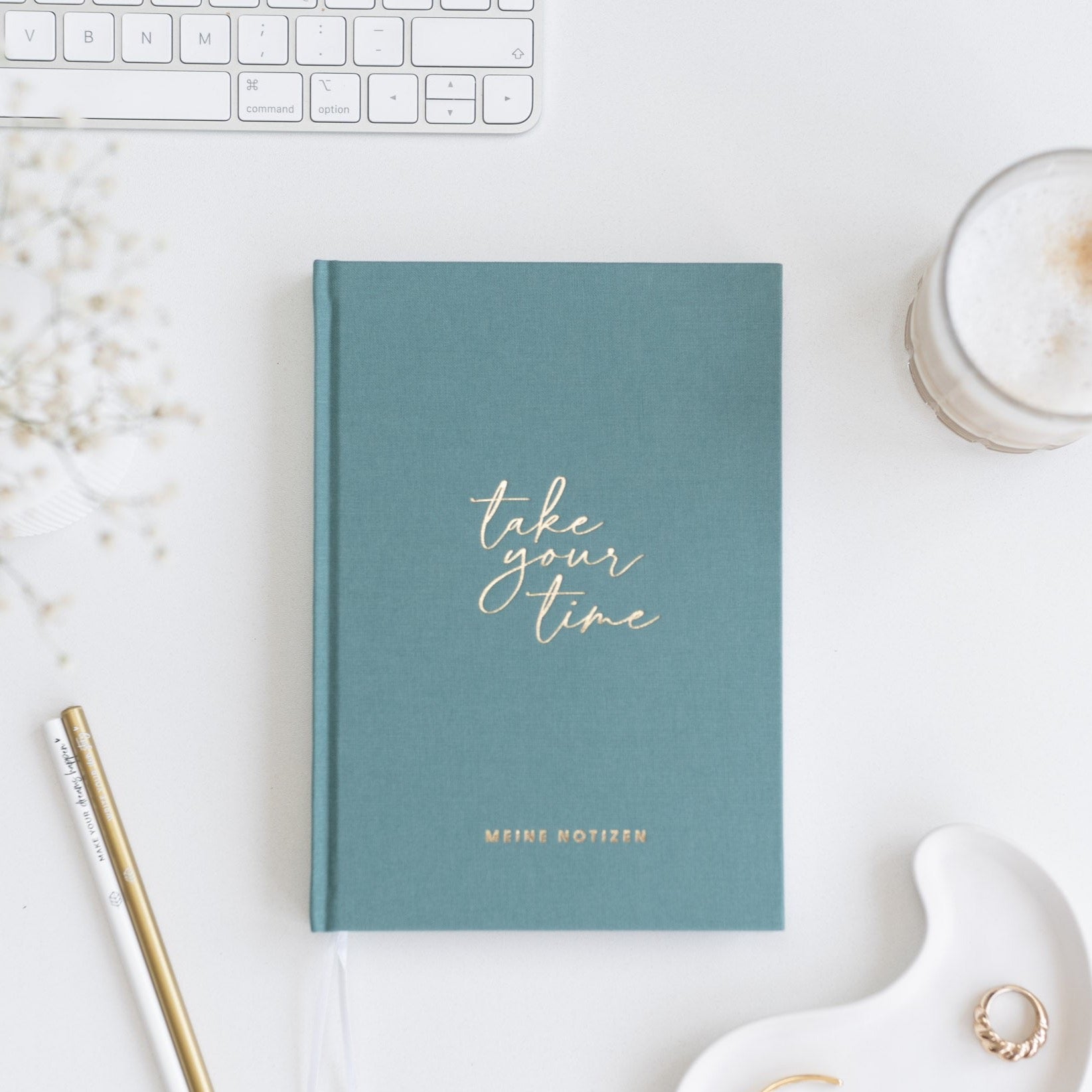 Notizbuch Dots A5 | Green Linen