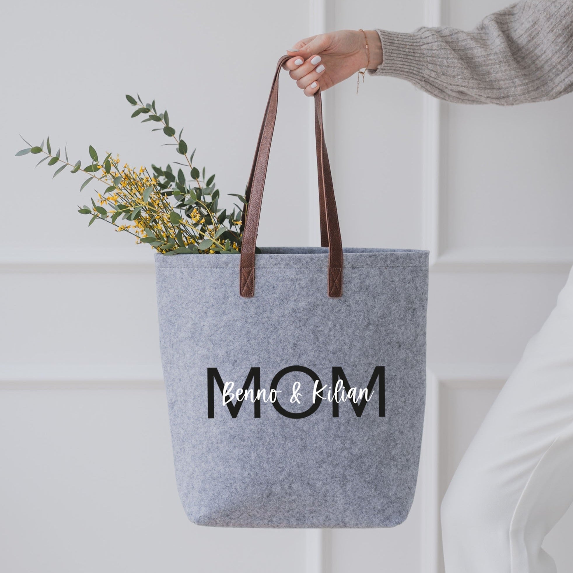 Personalisierte Filztasche GRAU | MOM