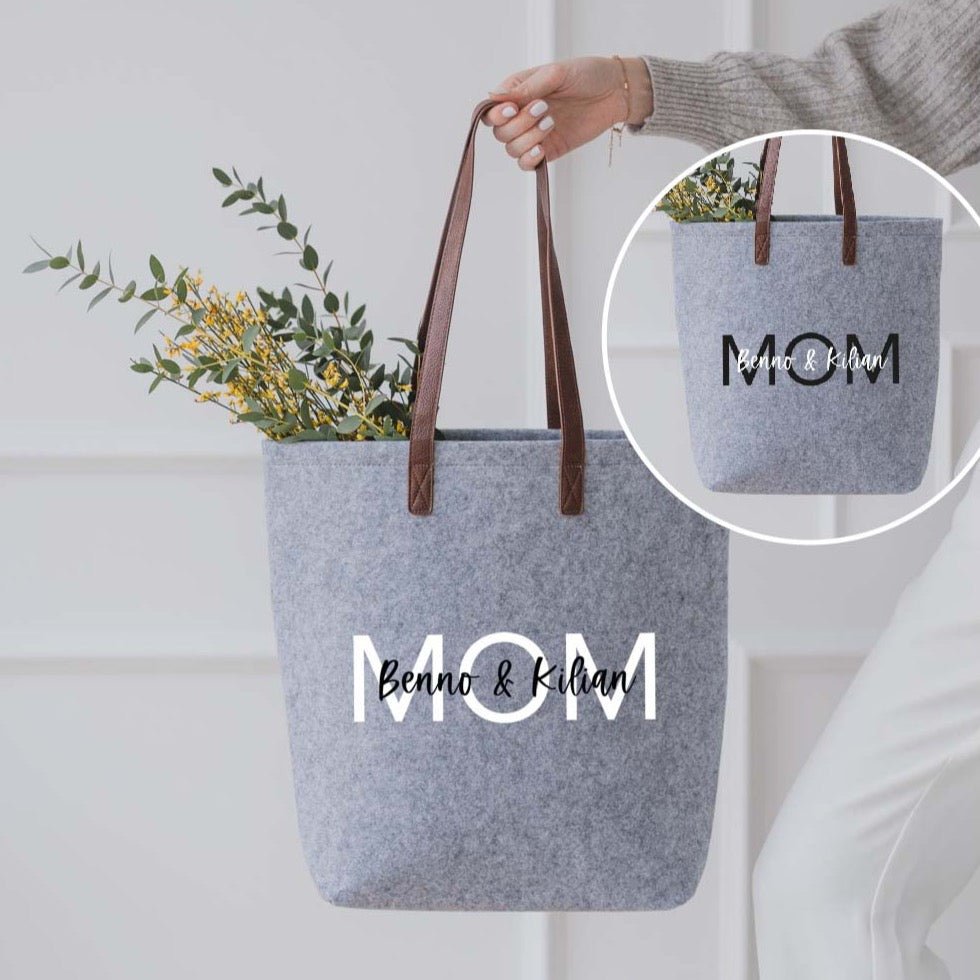 Personalisierte Filztasche GRAU | MOM