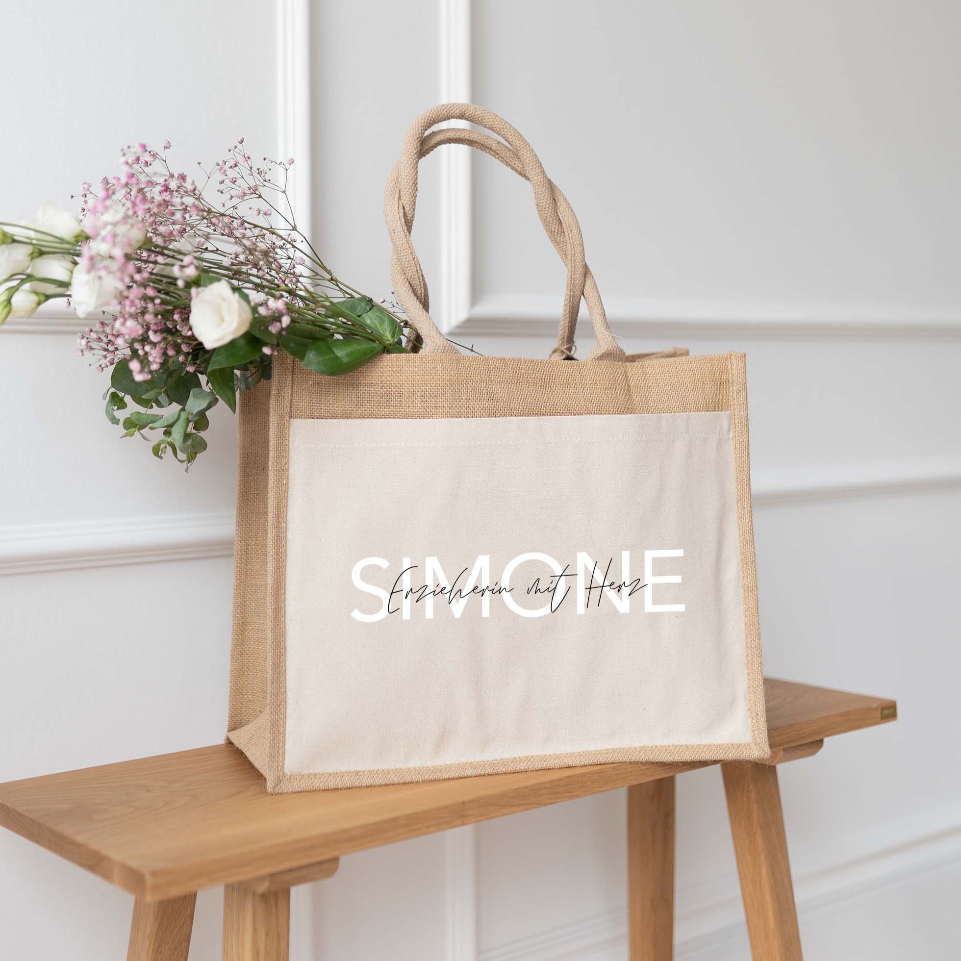 Personalisierte Jutetasche | Beruf mit Herz