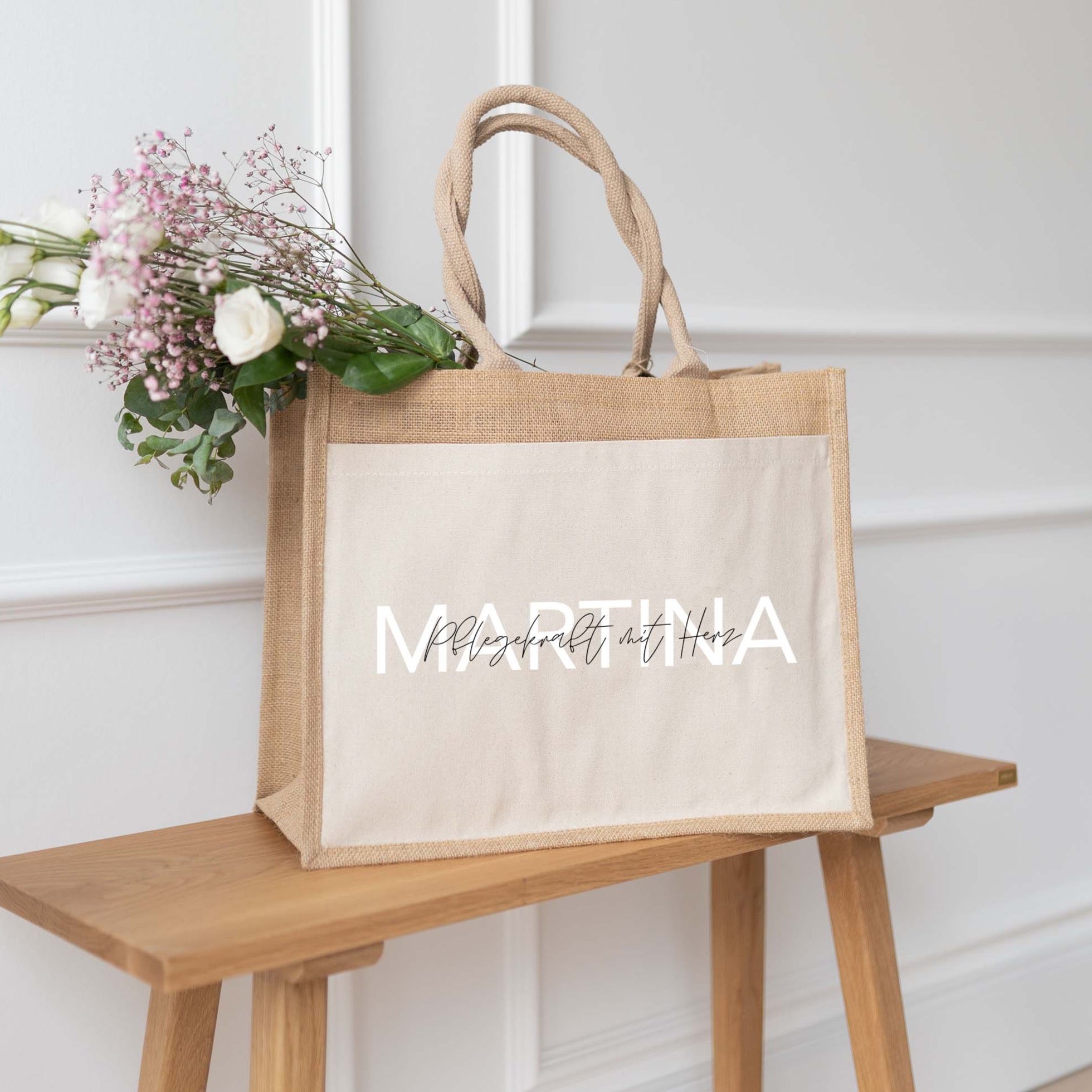 Personalisierte Jutetasche | Beruf mit Herz