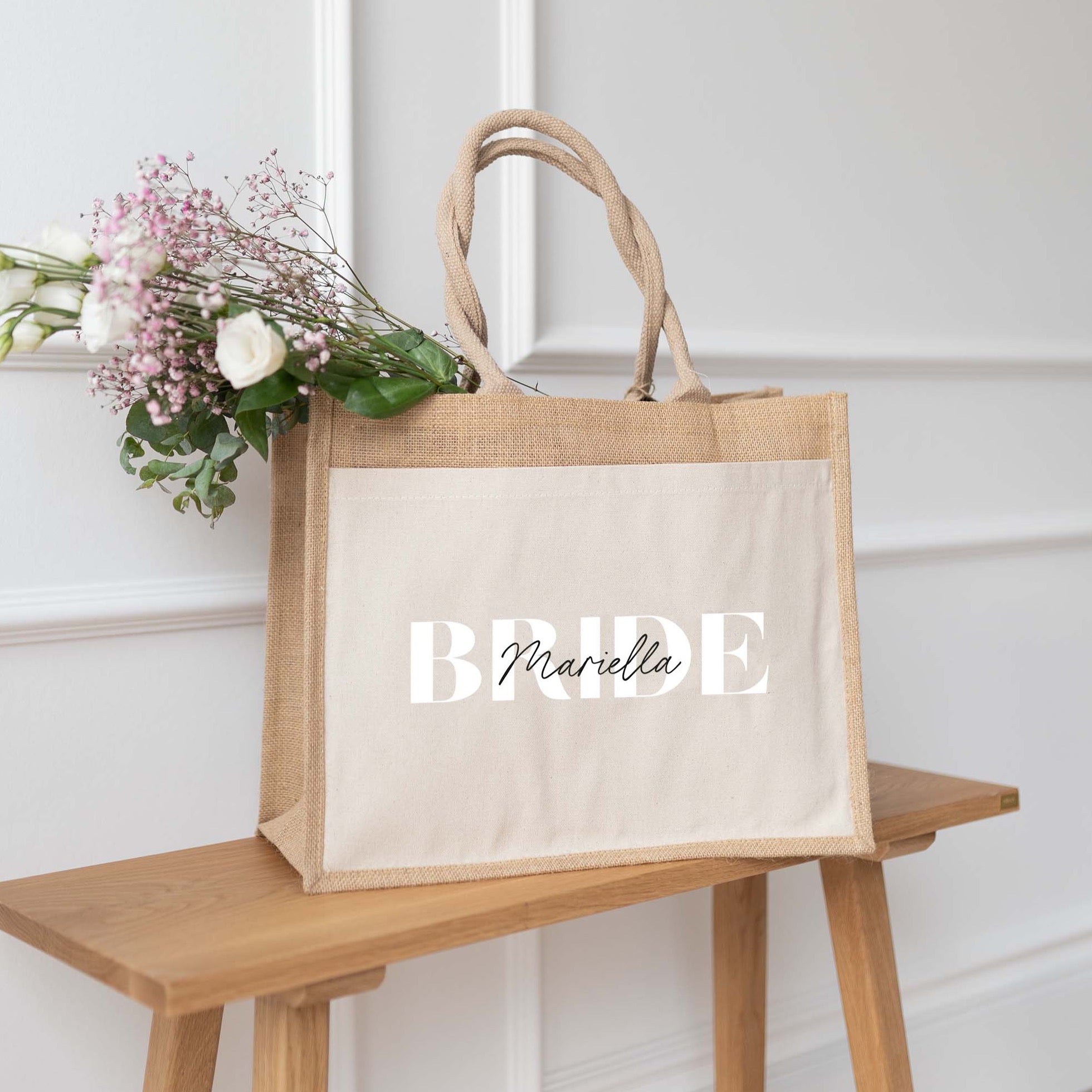 Personalisierte Jutetasche | Braut Name