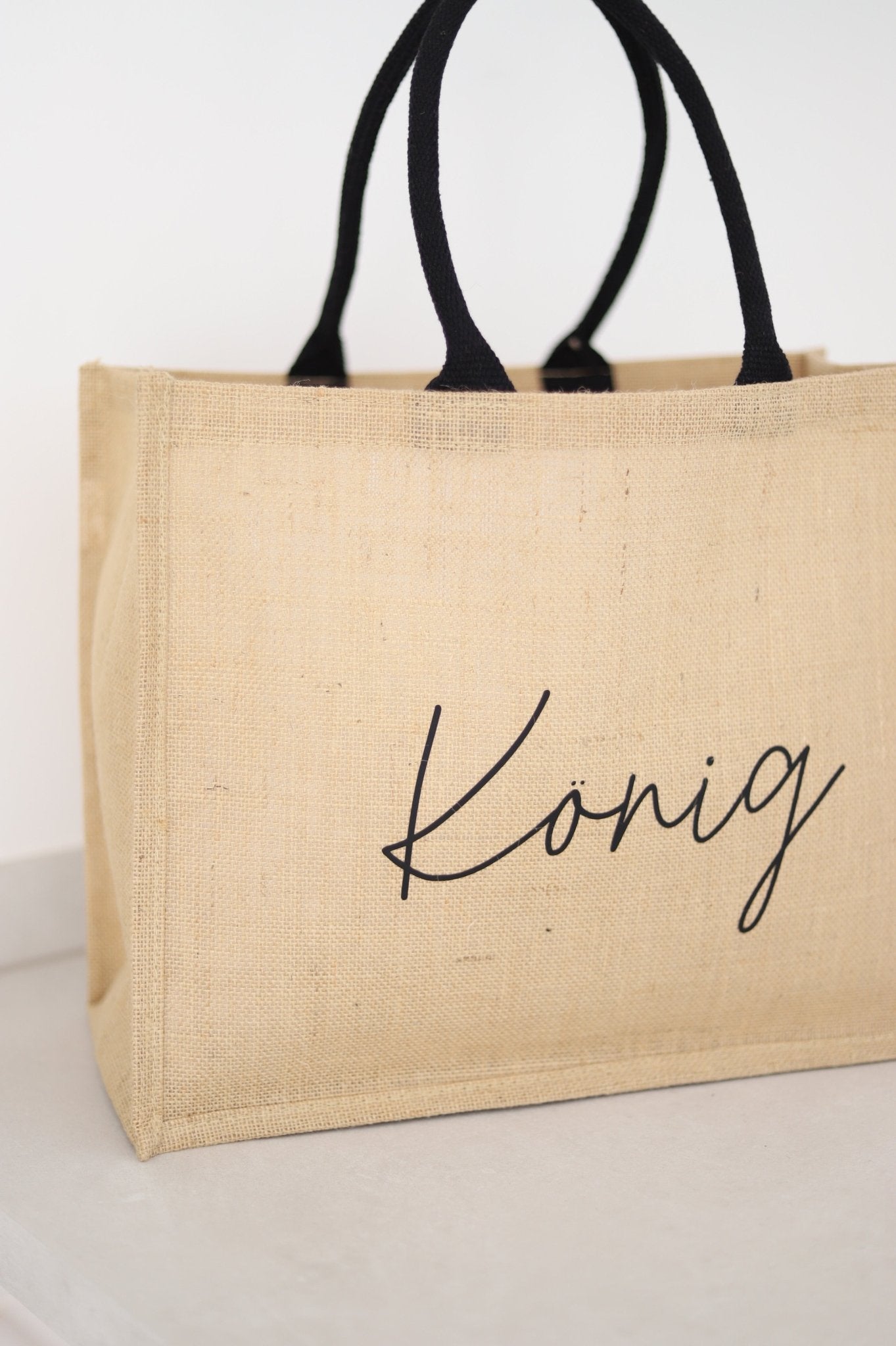 Personalisierte Jutetasche NATUR - SCHWARZ | Wunschwort