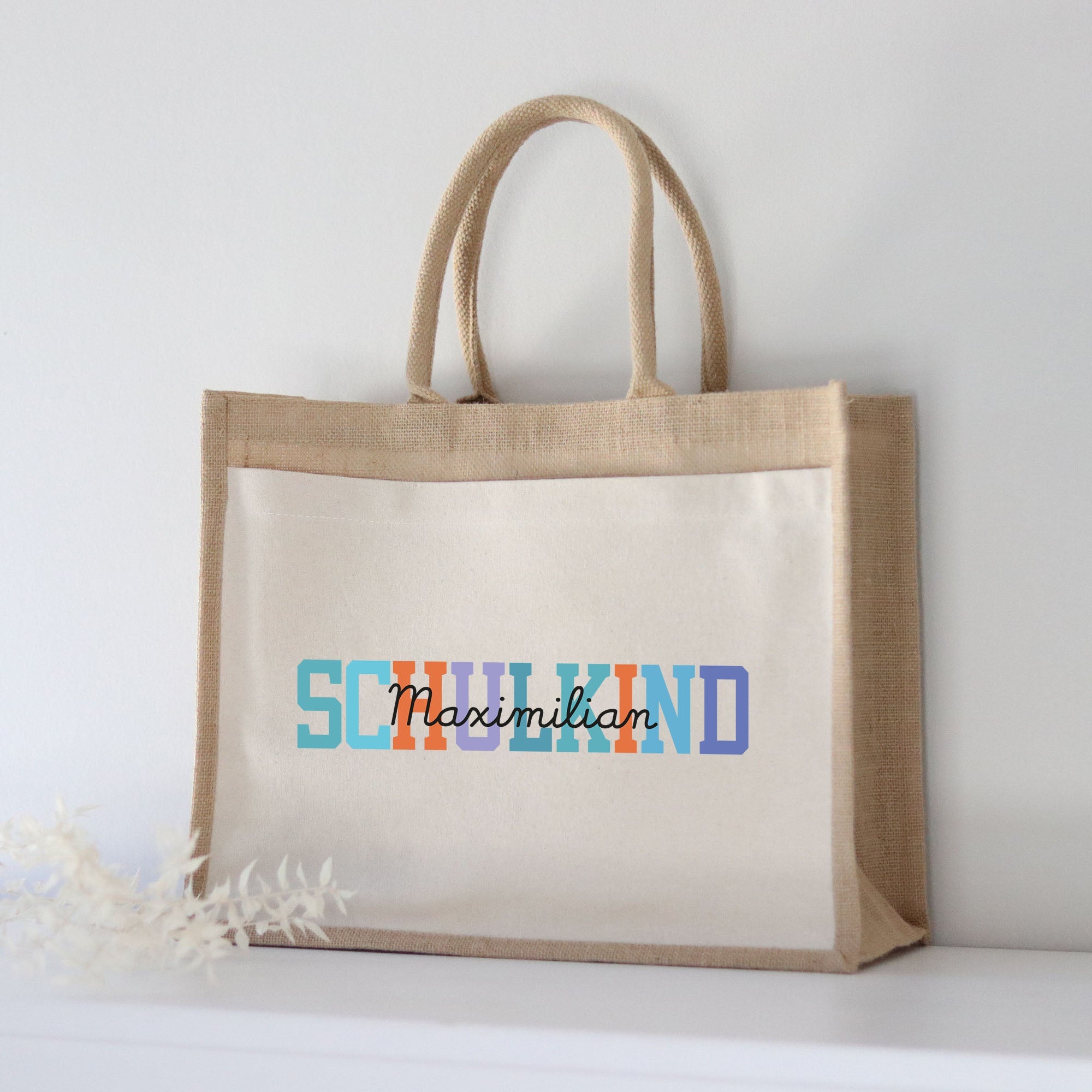 Personalisierte Jutetasche | Schulkind Blau