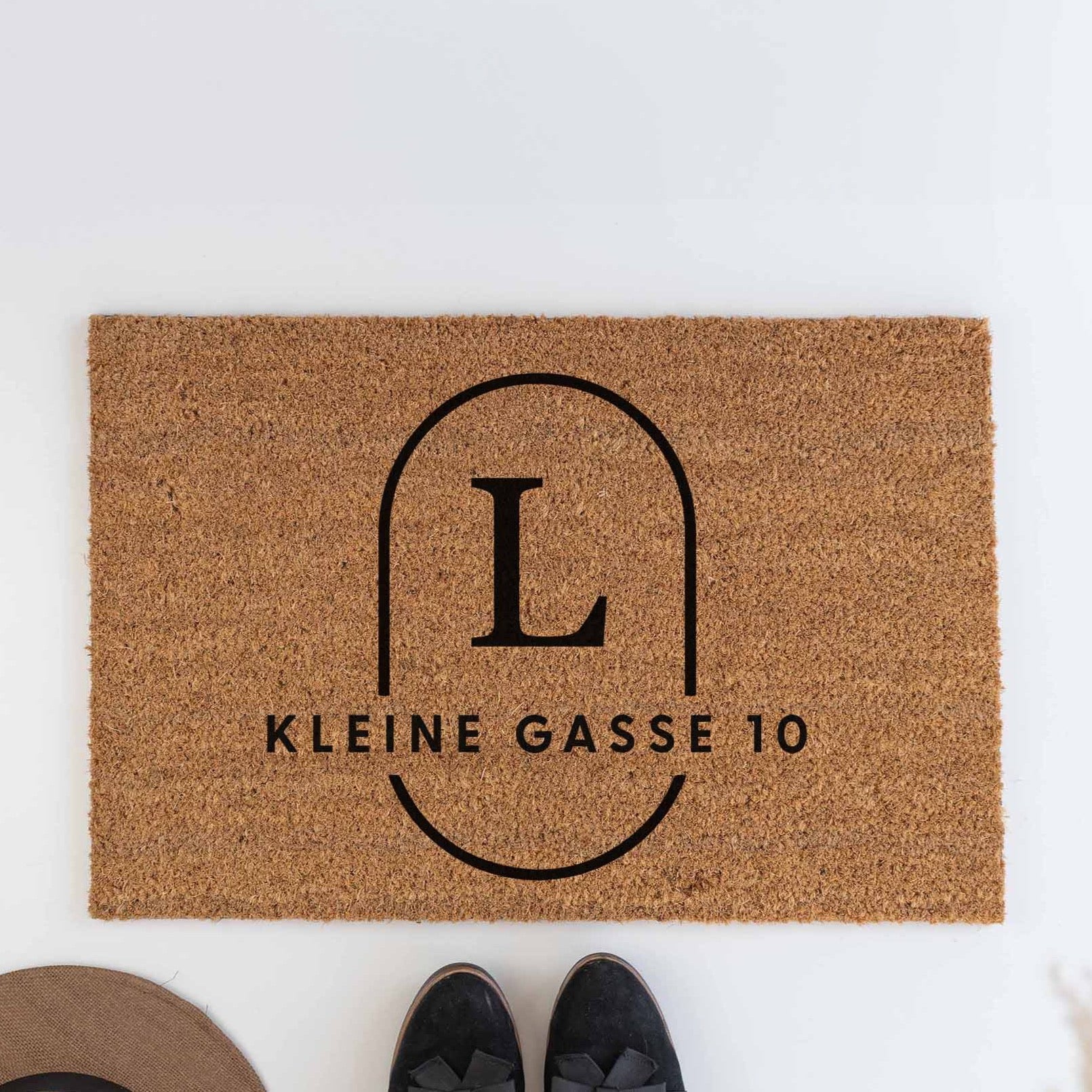 Personalisierte Kokos Fußmatte | Oval Initial