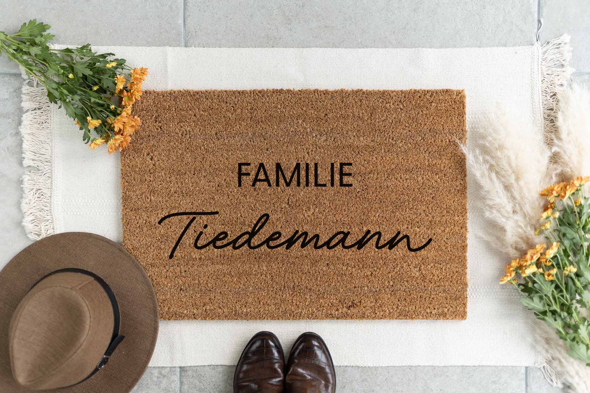 Personalisierte Kokos Fußmatte | Schlicht