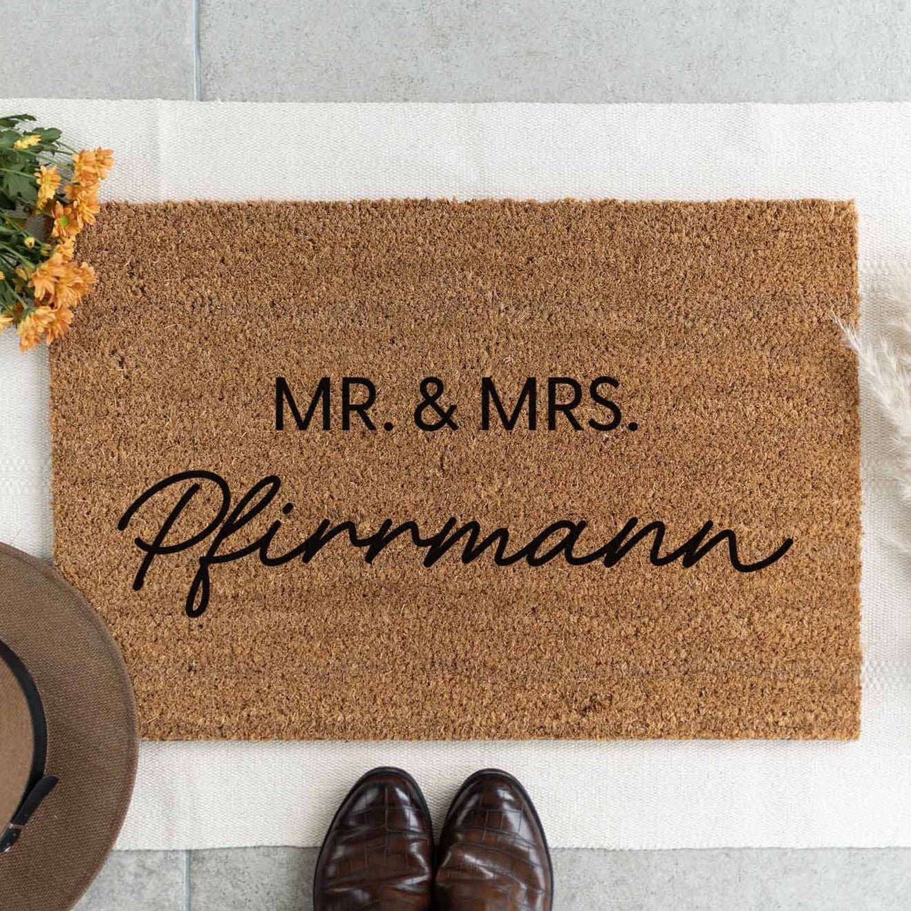 Personalisierte Kokos Fußmatte | Schlicht