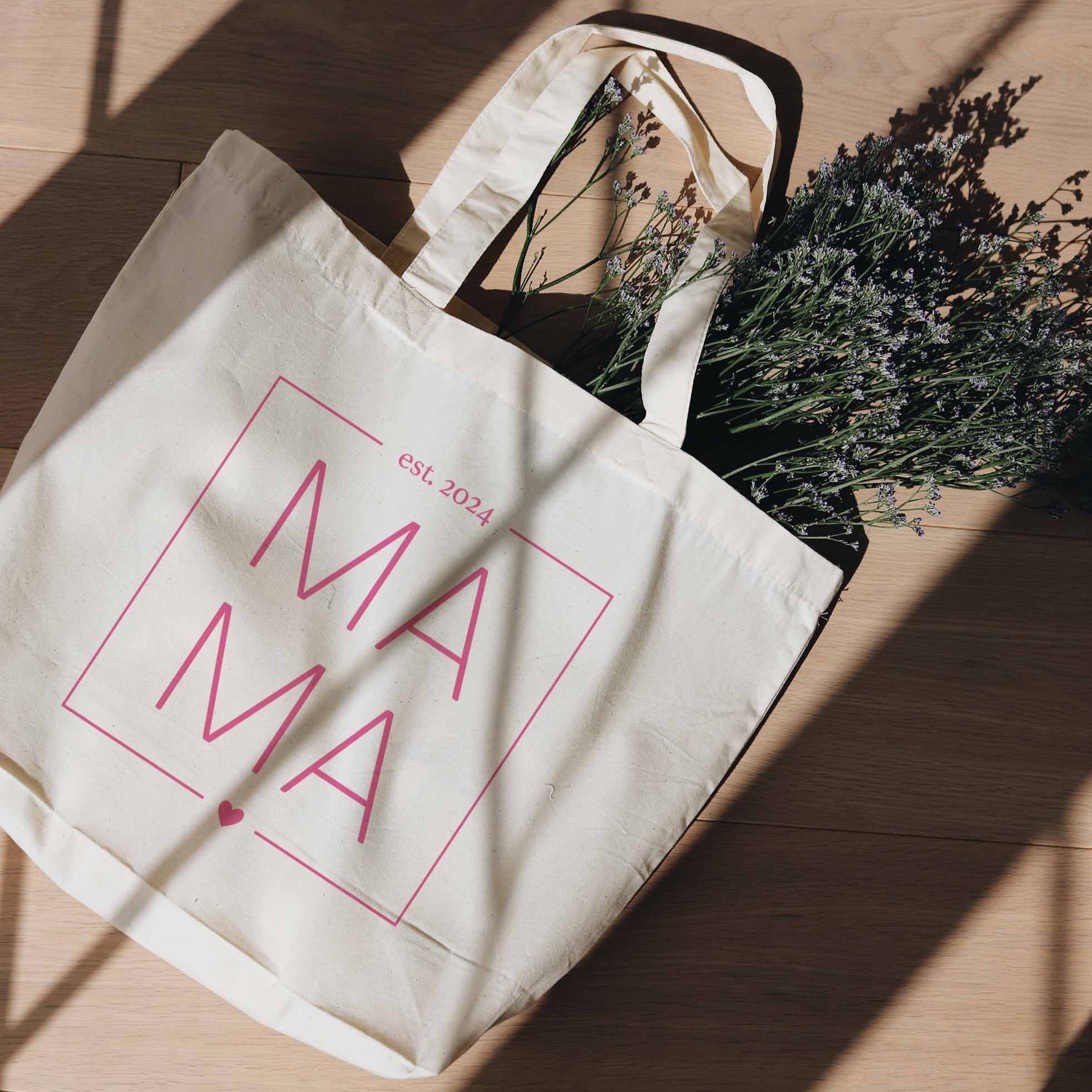 Personalisierte Stofftasche NATUR | MAMA Jahreszahl