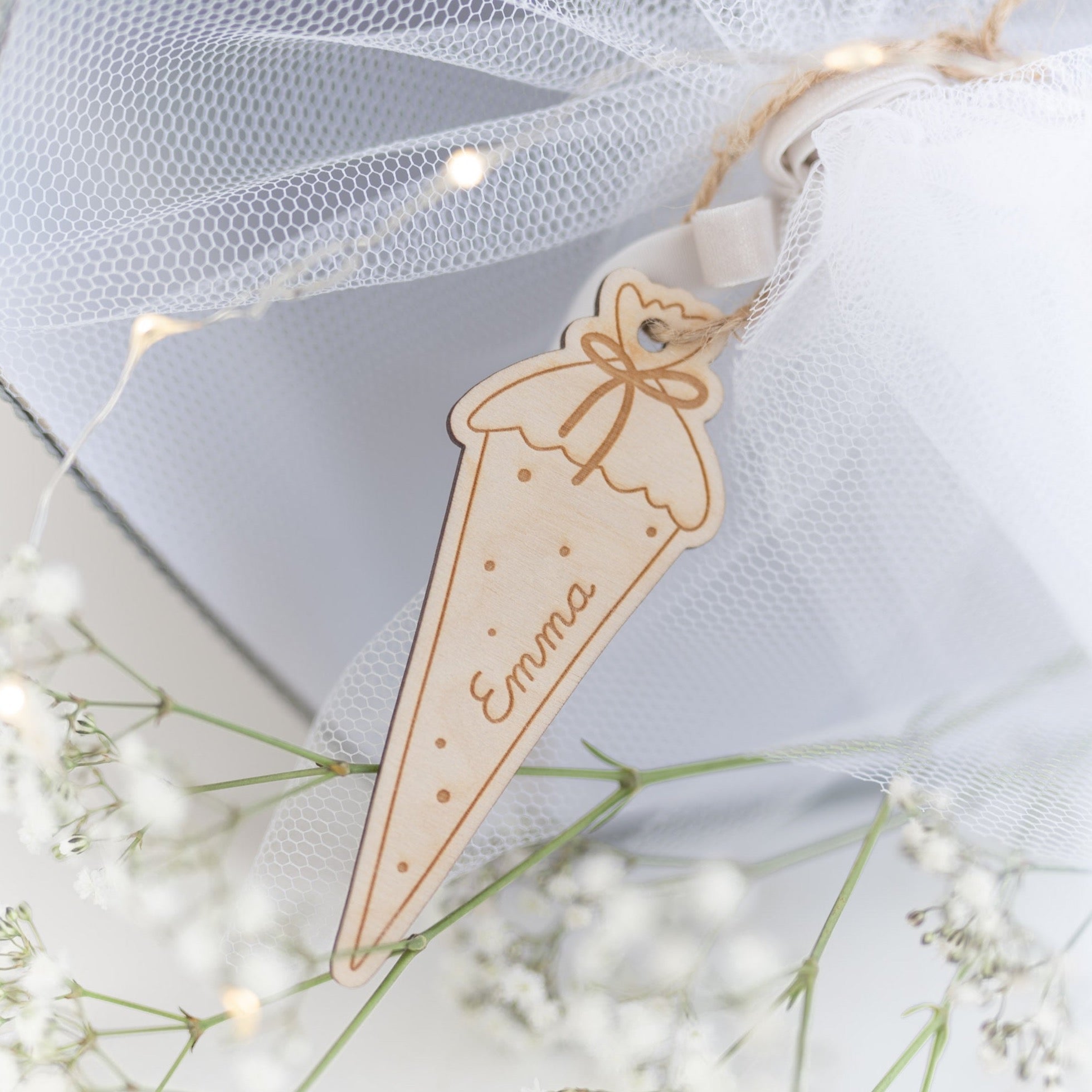 Personalisierter Anhänger Schultüte | Zuckertüte Punkte