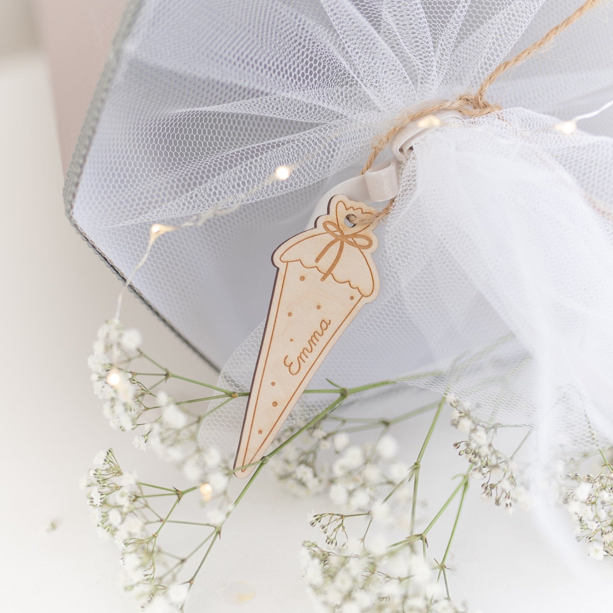 Personalisierter Anhänger Schultüte | Zuckertüte Punkte