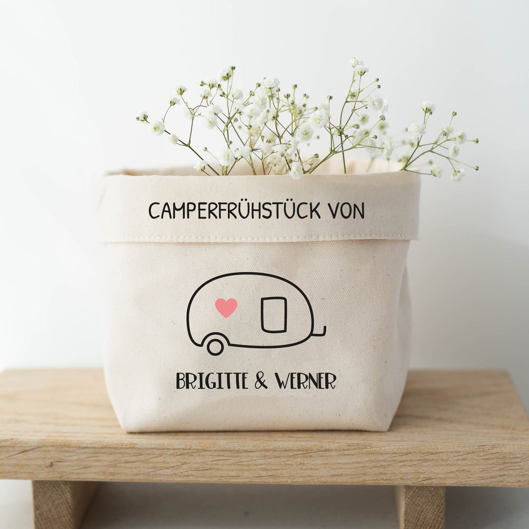 Personalisierter Brotkorb Stoff | Camperfrühstück Wohnwagen