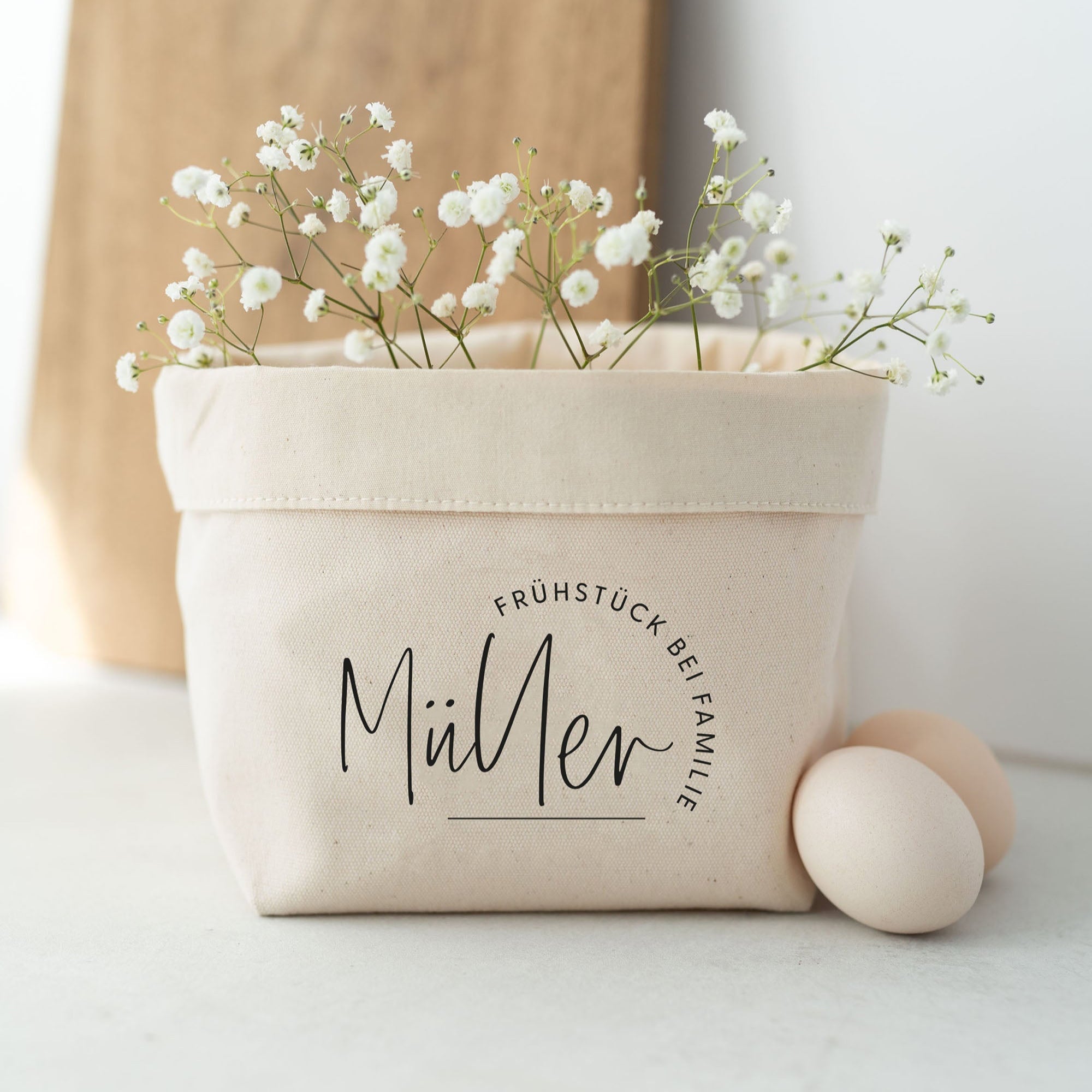 Personalisierter Brotkorb Stoff | Familienname