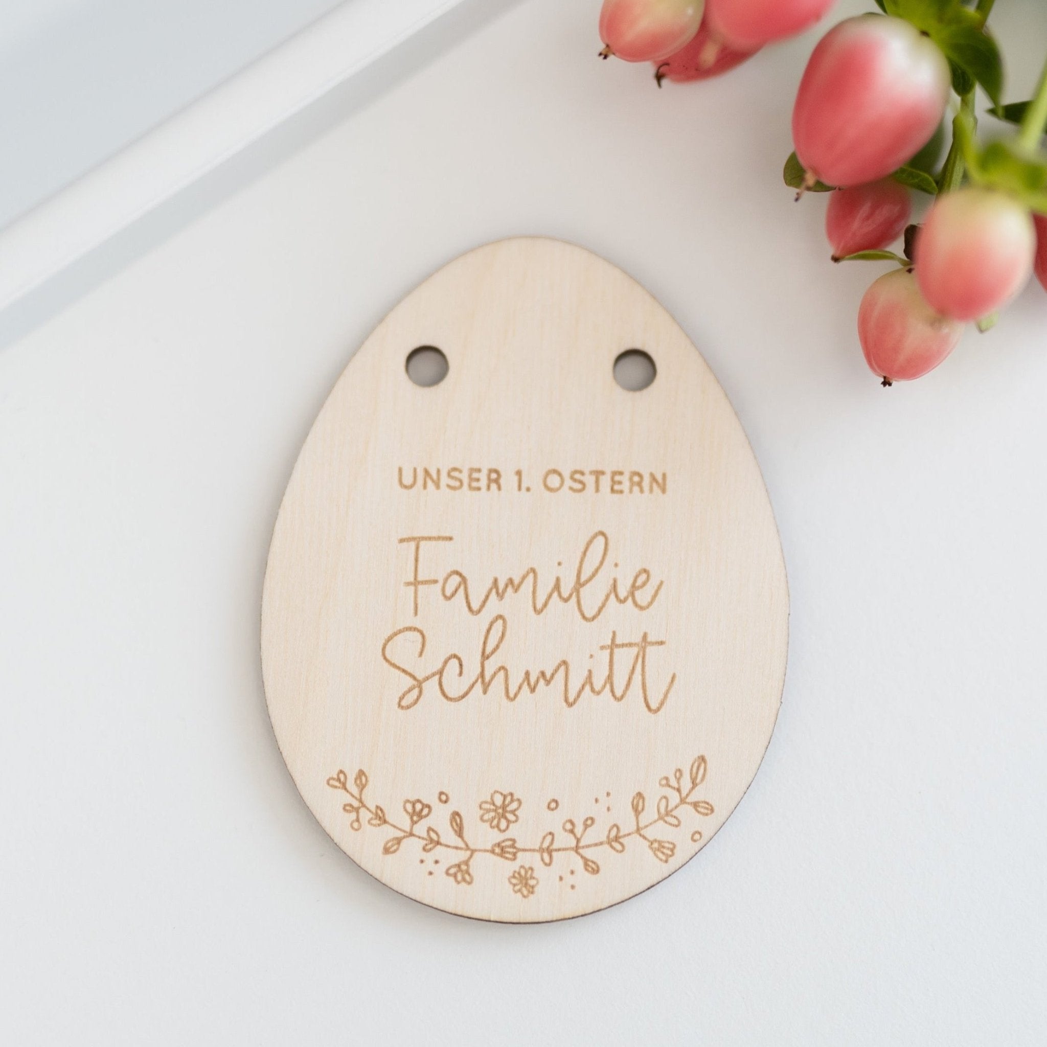 Personalisierter Korb mit Anhänger | Erstes Ostern Familie