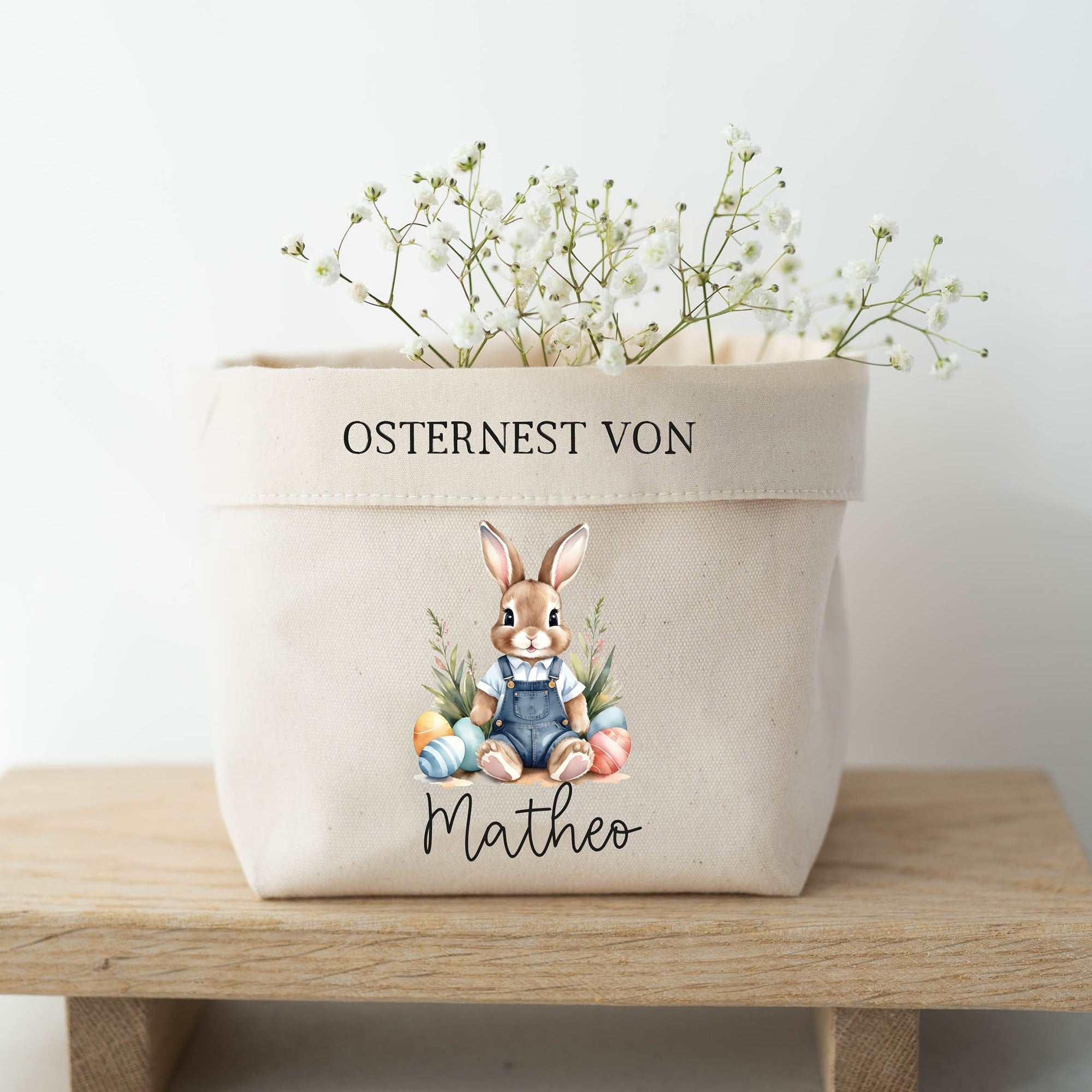 Personalisierter Stoffkorb | Hase Latz