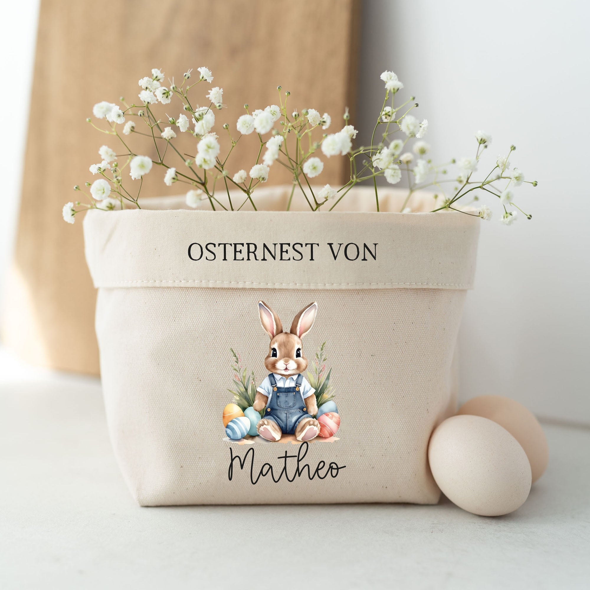 Personalisierter Stoffkorb | Hase Latz