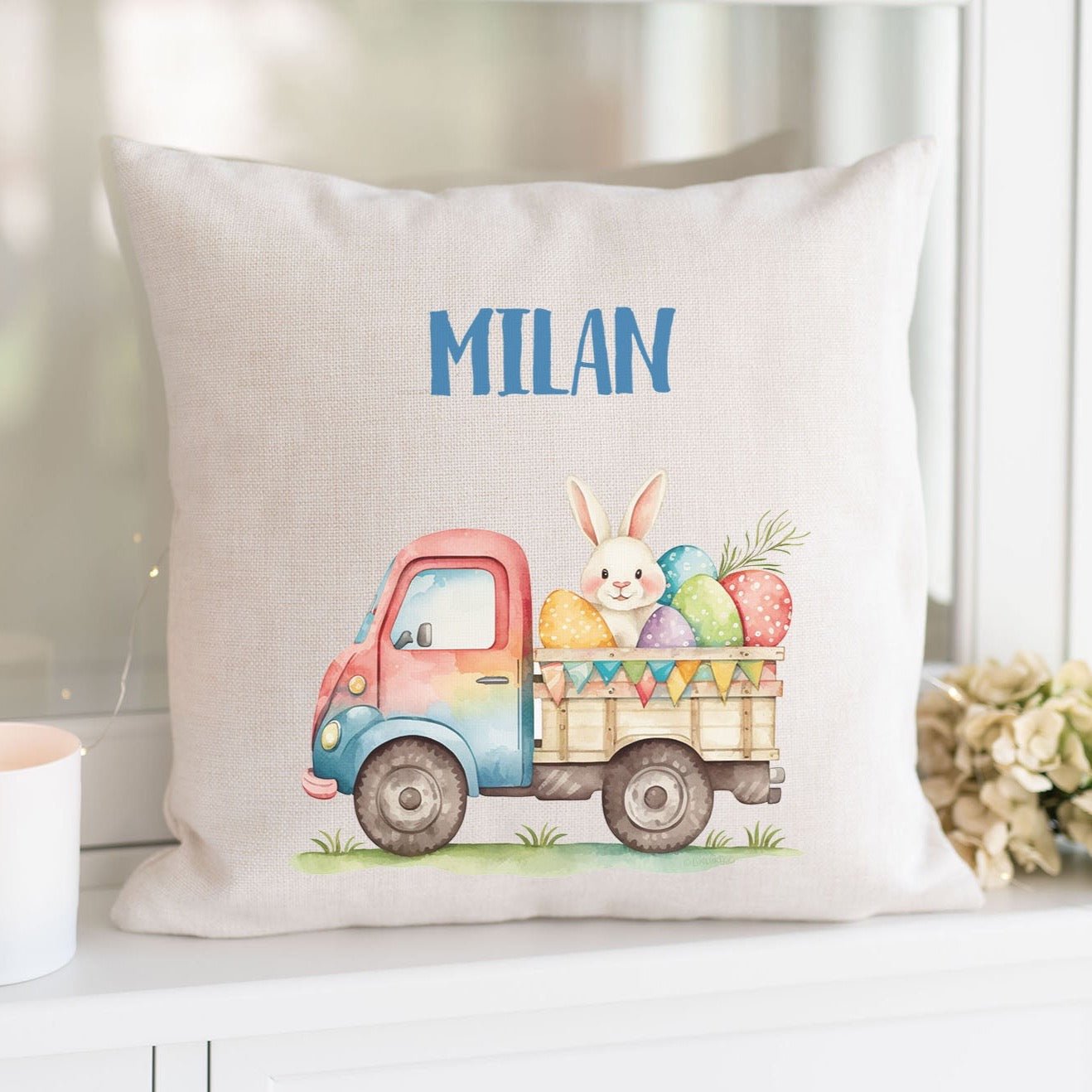 Personalisiertes Kissen | Ostern Truck