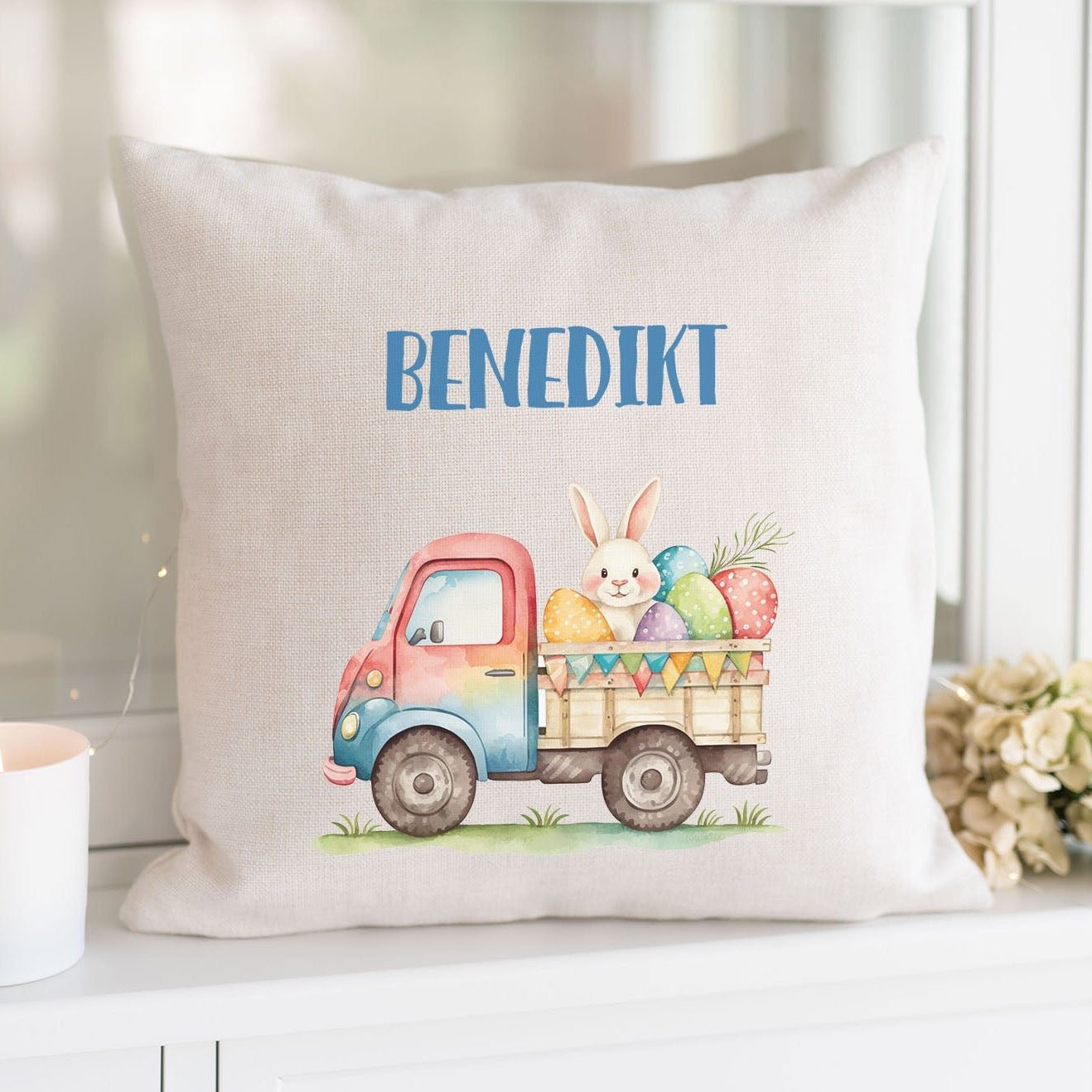 Personalisiertes Kissen | Ostern Truck