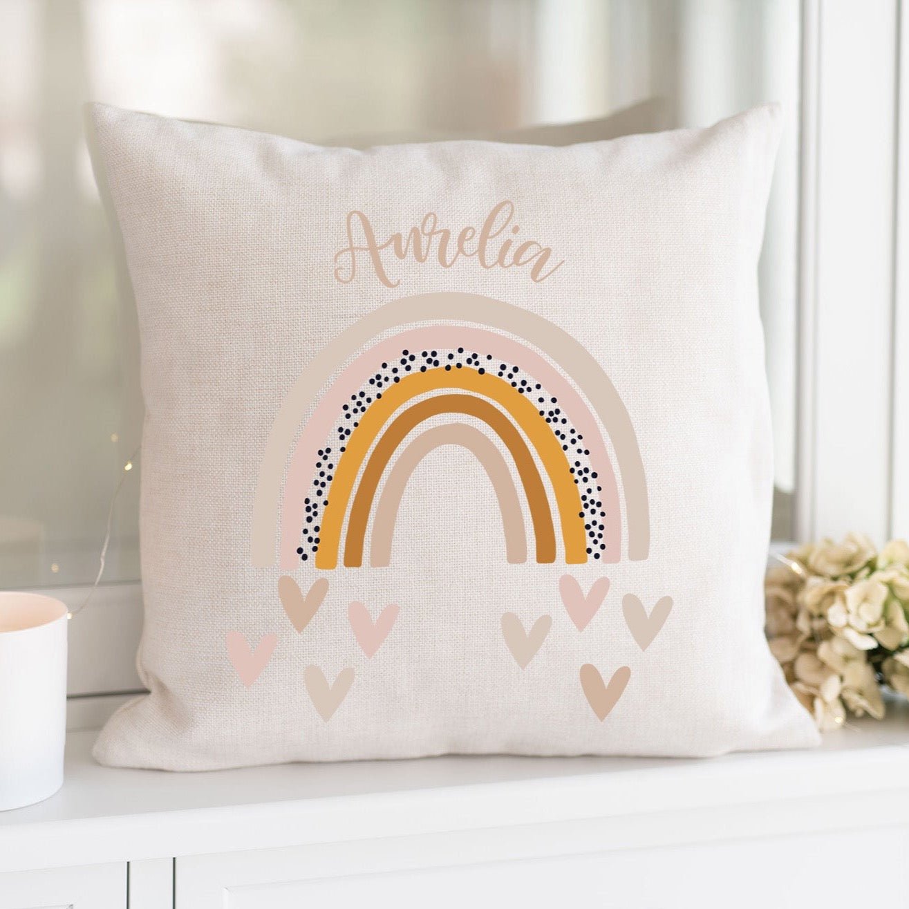 Personalisiertes Kissen | Regenbogen Name