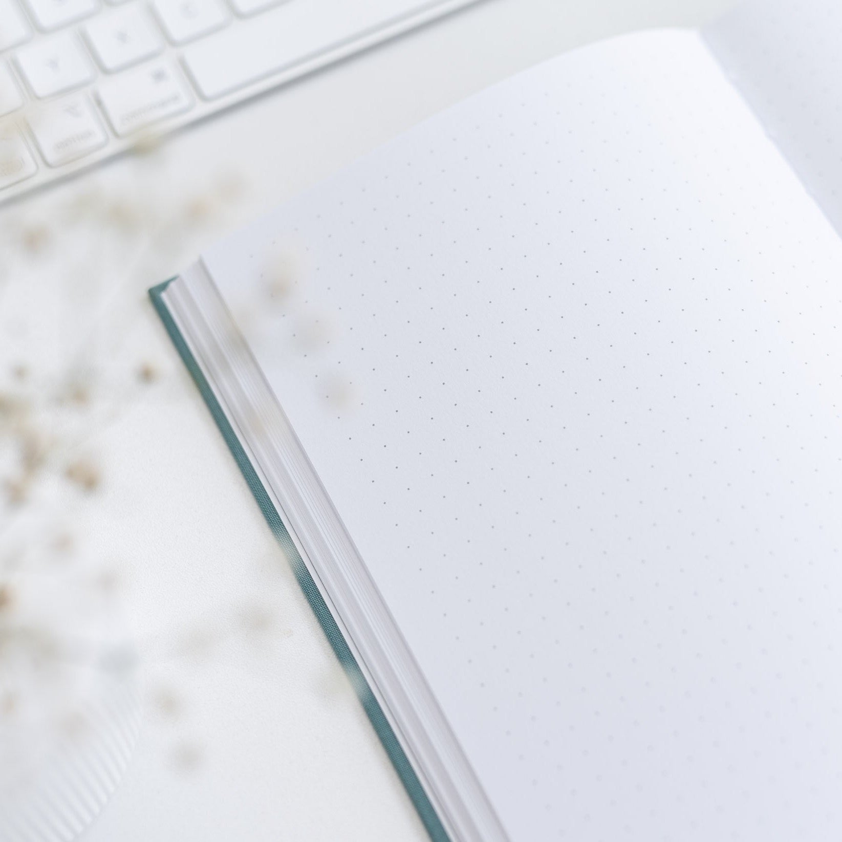 Notizbuch Dots A5 | Green Linen