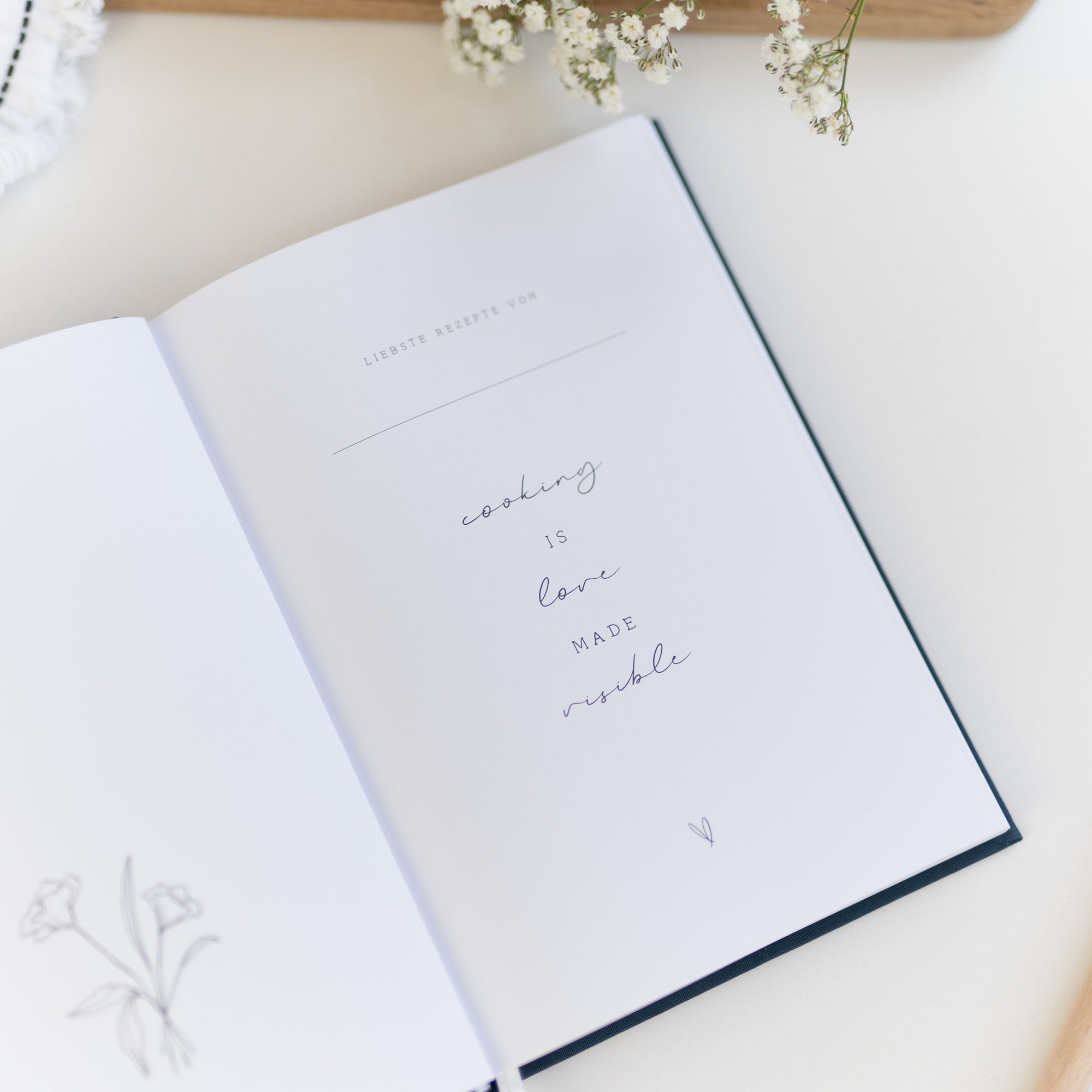 Rezeptbuch A5 | Blue Linen