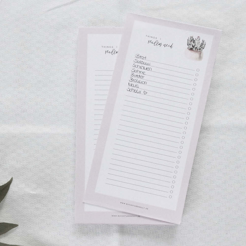 Block A5 lang | Einkaufsliste Really need