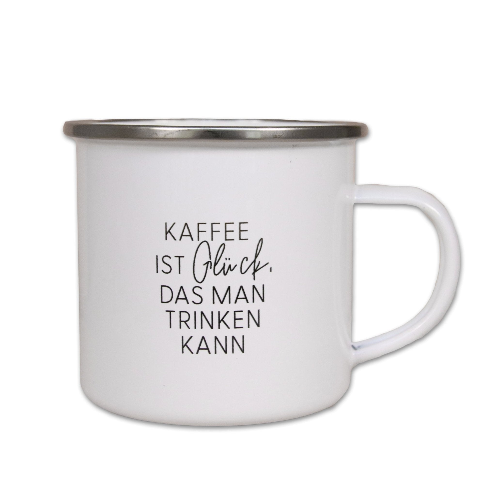 Emailletasse | Kaffee ist Glück