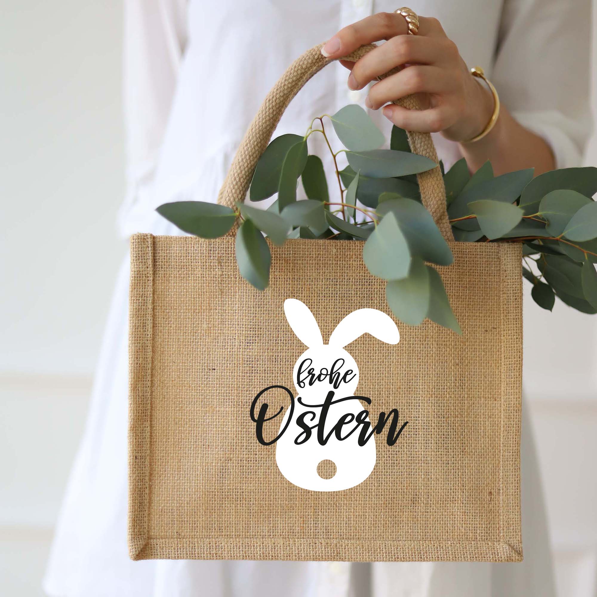 Geschenktasche Natur | Frohe Ostern Hase