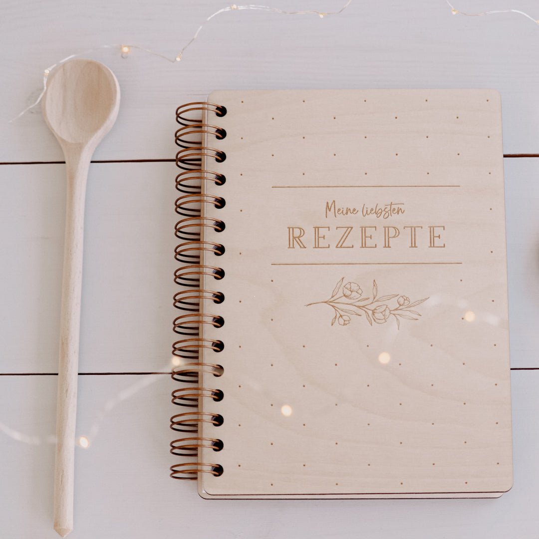 Holzbuch Rezeptbuch | Pünktchen