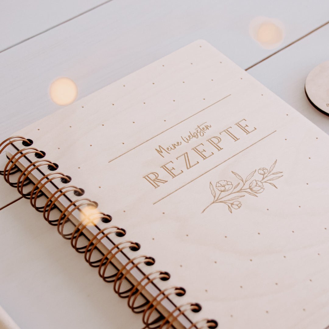 Holzbuch Rezeptbuch | Pünktchen