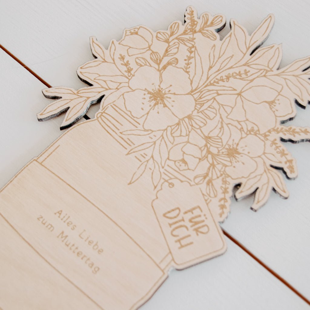 Holzkarte | Marmeladenglas