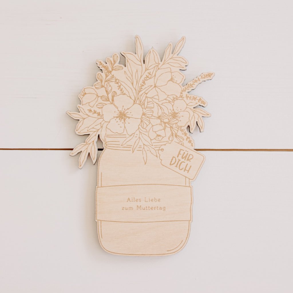 Holzkarte | Marmeladenglas