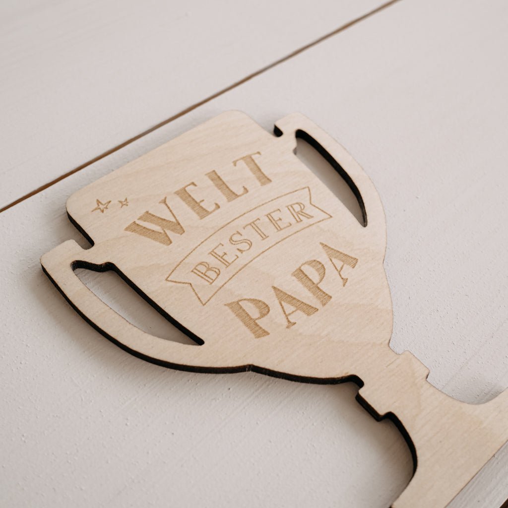 Holzkarte | Papa Mini-Trophäe