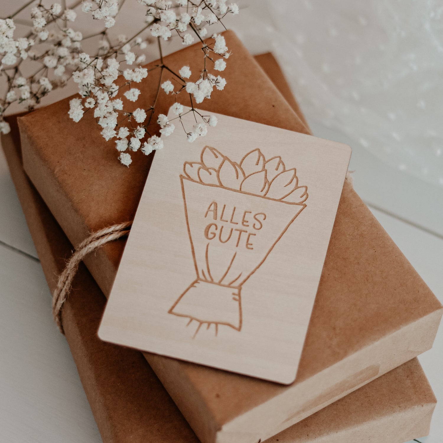 Holzkarte | Tulpen Alles Gute