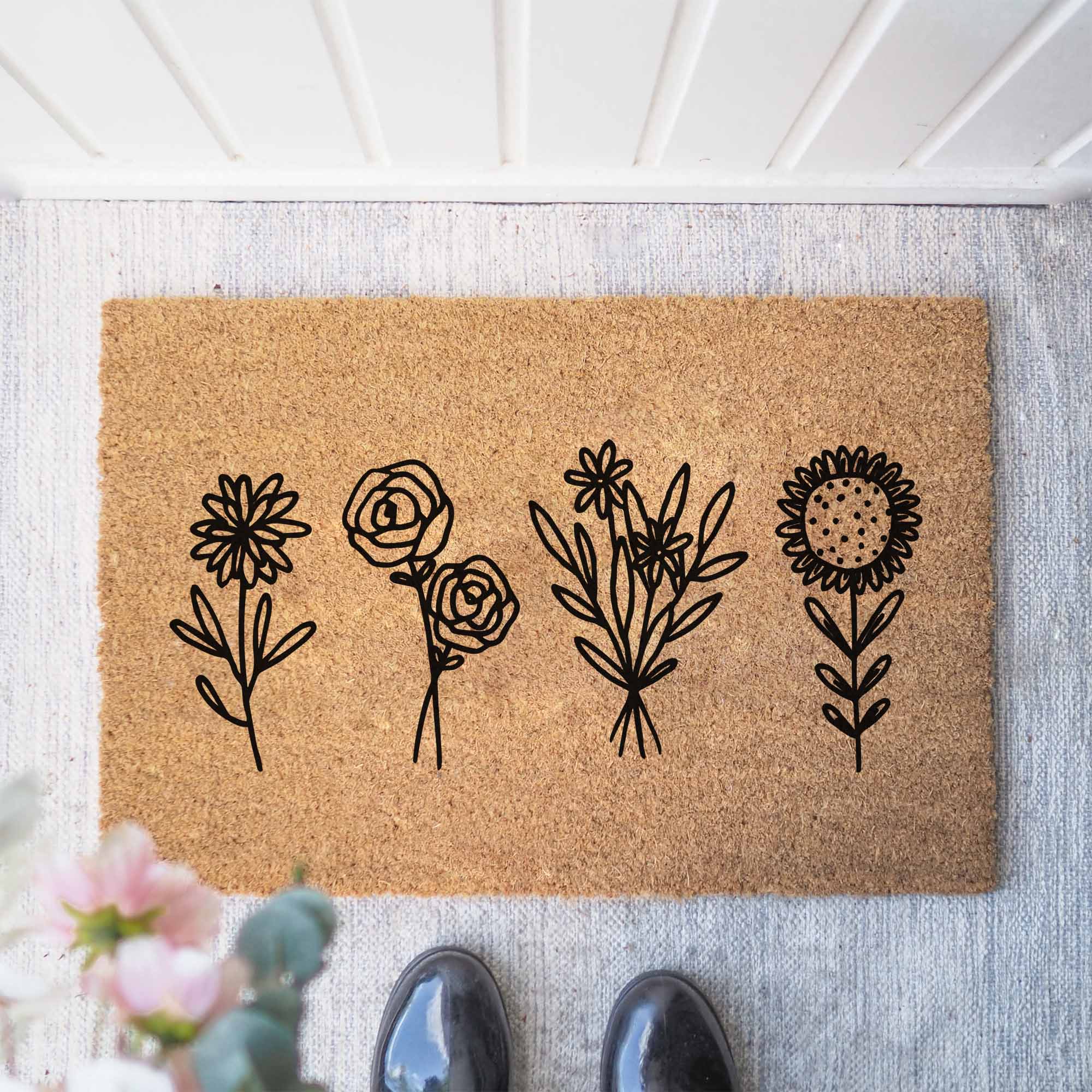 Kokos Fußmatte | Flowers