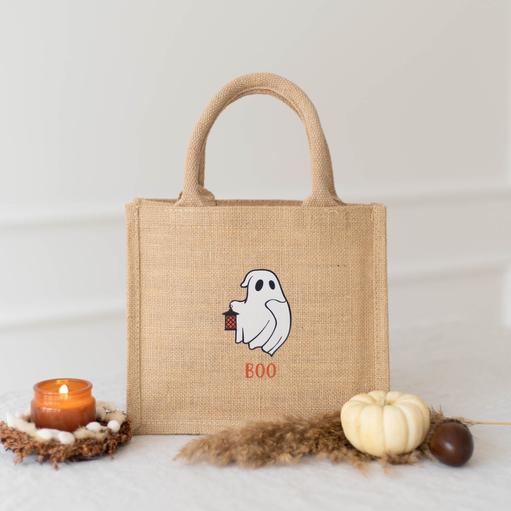 MINI Jutetasche NATUR | Halloween Geist