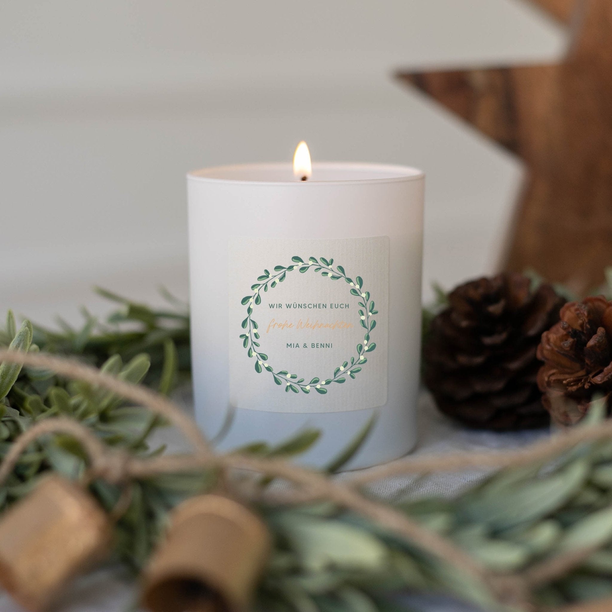Personalisierte Duftkerze | Adventskranz