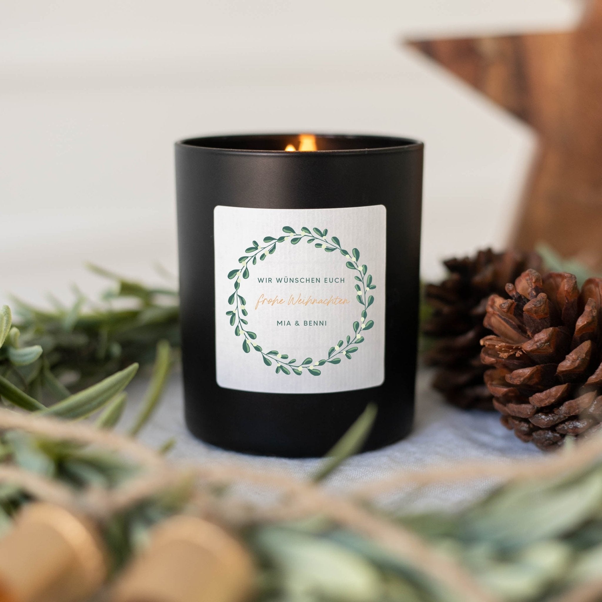 Personalisierte Duftkerze | Adventskranz