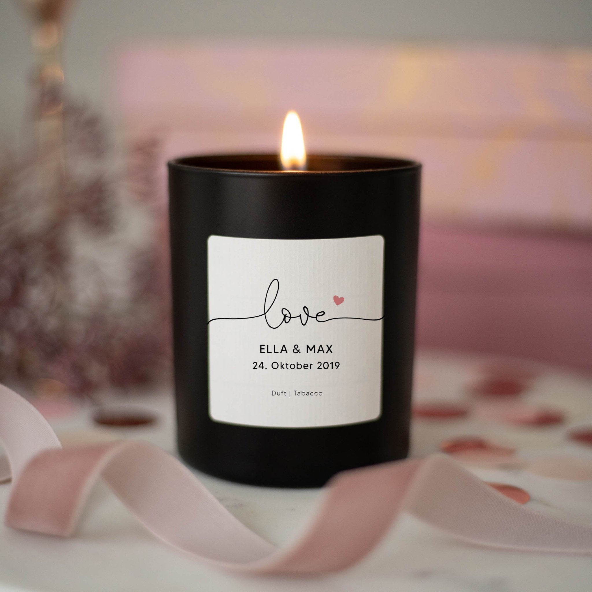 Personalisierte Duftkerze | Love Schnörkel